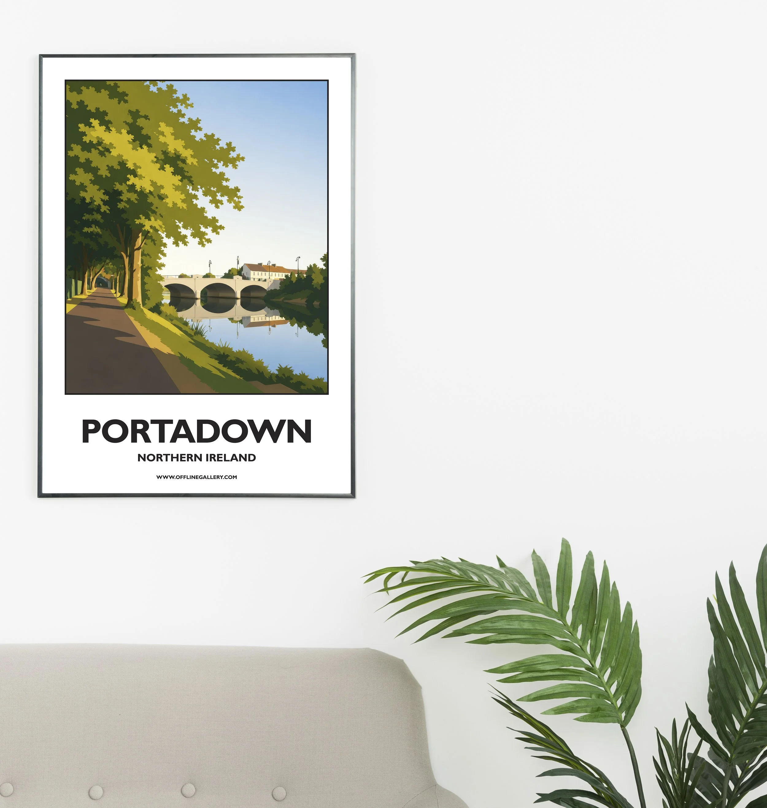 A2.1 - Stunning poster of Portadown for sale, perfect for art lovers and collectors. Ideal for home or office, this artwork brings a touch of Northern Ireland's natural charm to any setting.