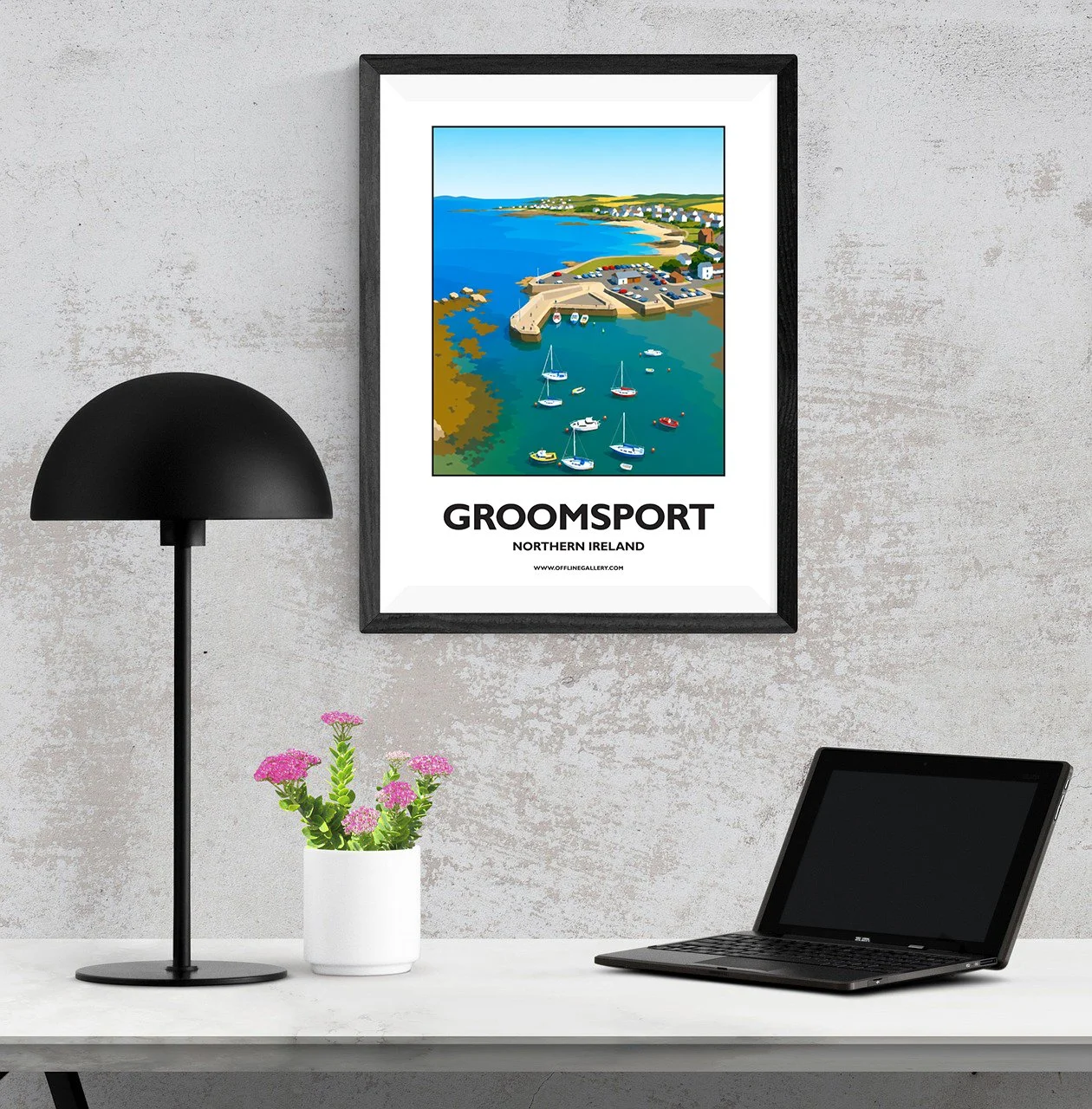 A3.1 - Stunning poster of Groomsport for sale, perfect for art lovers and collectors. Ideal for home or office, this artwork brings a touch of Northern Ireland's natural charm to any setting.