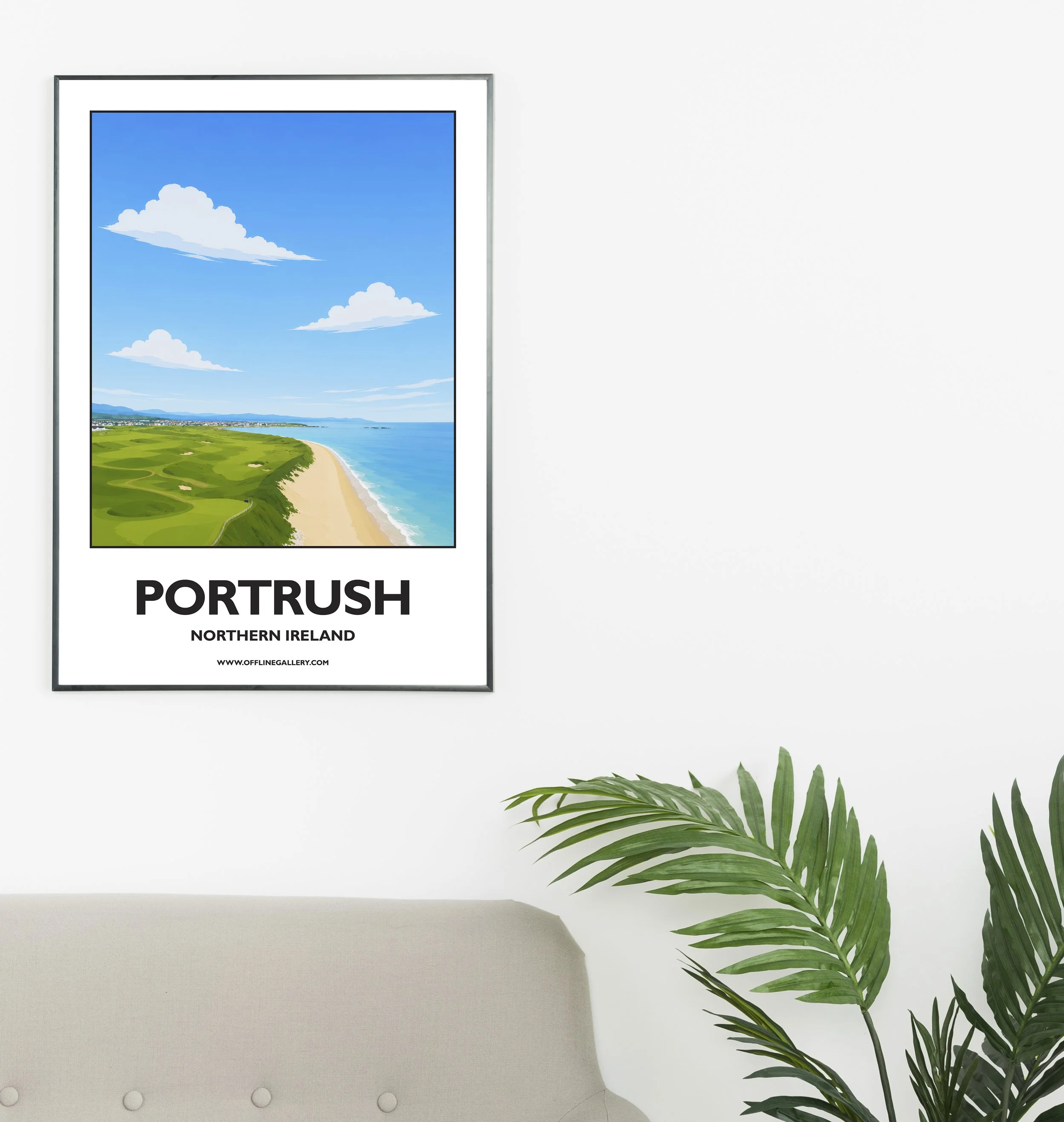 A2.1 - Stunning poster of the Portrush coast for sale, perfect for art lovers and collectors. Ideal for home or office, this artwork brings a touch of Northern Ireland's natural charm to any setting.