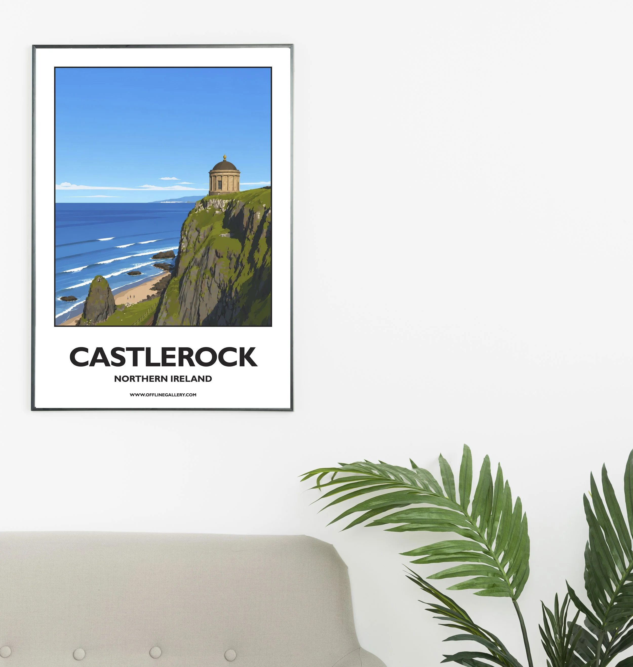 A2.1 - Stunning poster of Castlerock for sale, perfect for art lovers and collectors. Ideal for home or office, this artwork brings a touch of Northern Ireland's natural charm to any setting.