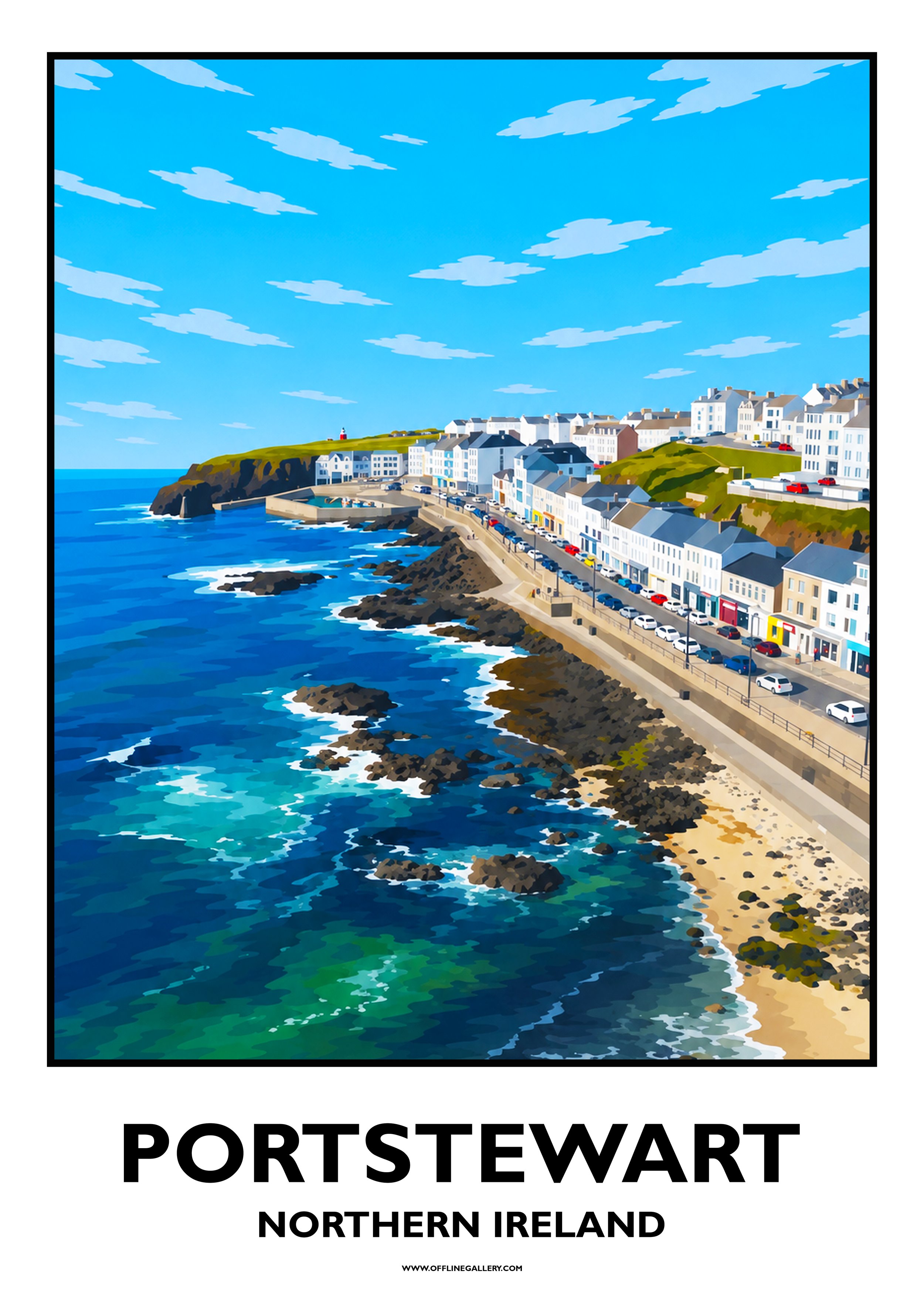  Portstewart - Offline Travel Poster  Prints from: £15.00 