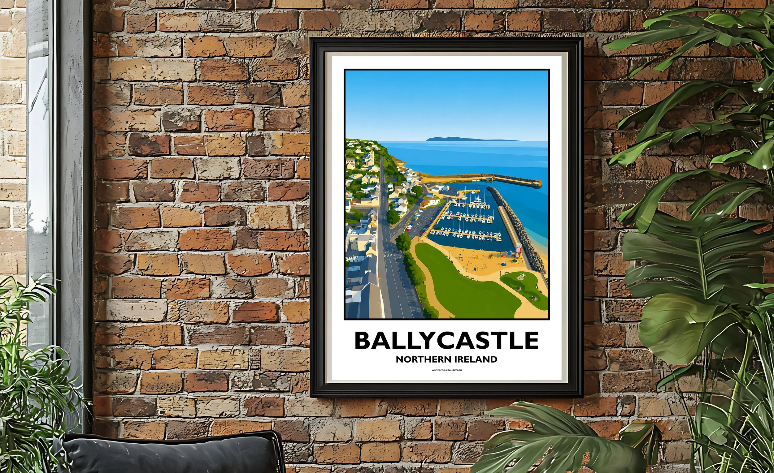 A2.2 - Stunning poster of Ballycastle for sale, perfect for art lovers and collectors. Ideal for home or office, this artwork brings a touch of Northern Ireland's natural charm to any setting.