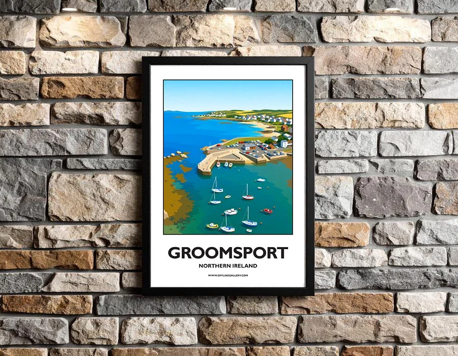 A3.2 - Stunning poster of Groomsport for sale, perfect for art lovers and collectors. Ideal for home or office, this artwork brings a touch of Northern Ireland's natural charm to any setting.