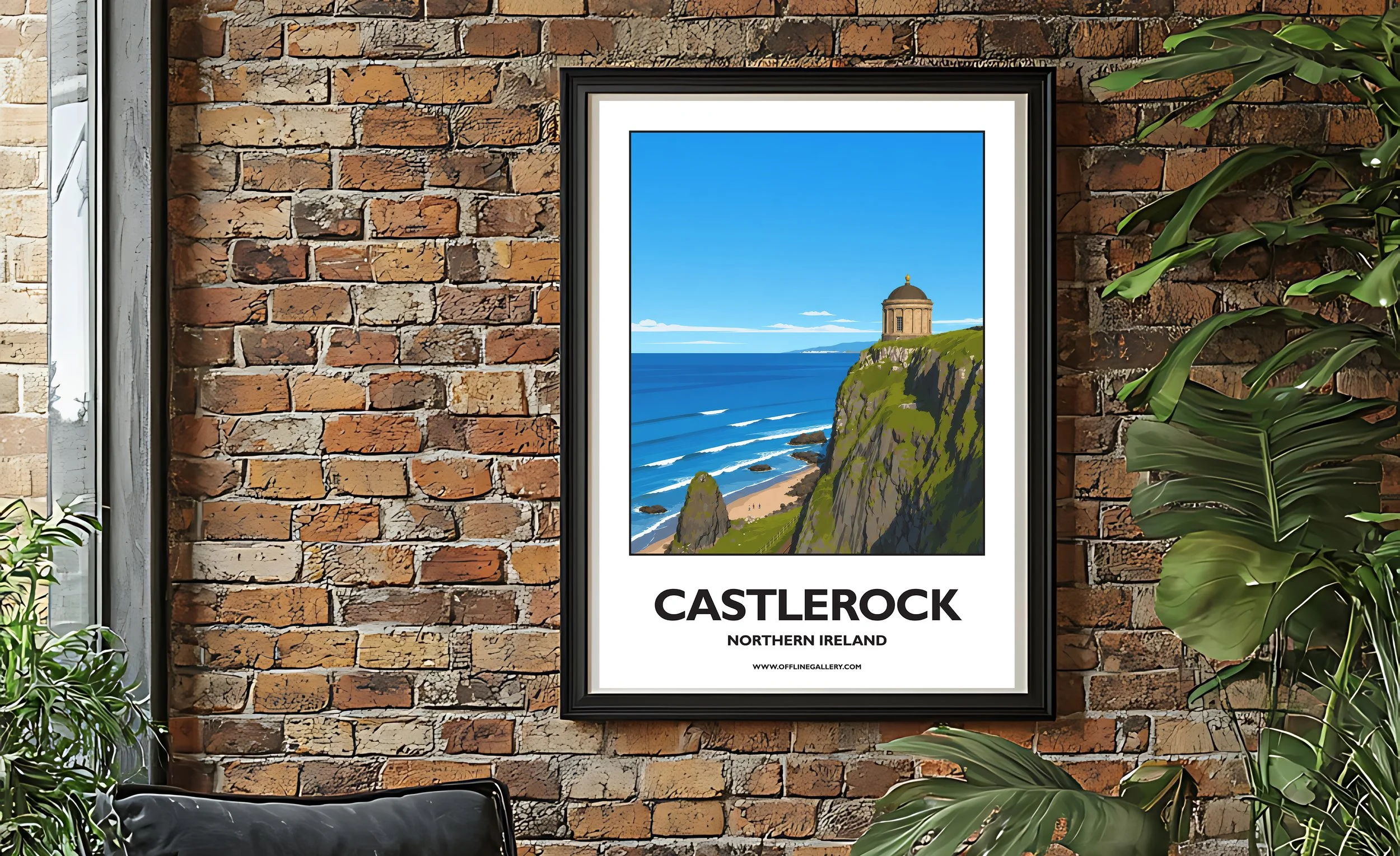 A2.2 - Stunning poster of Castlerock for sale, perfect for art lovers and collectors. Ideal for home or office, this artwork brings a touch of Northern Ireland's natural charm to any setting.