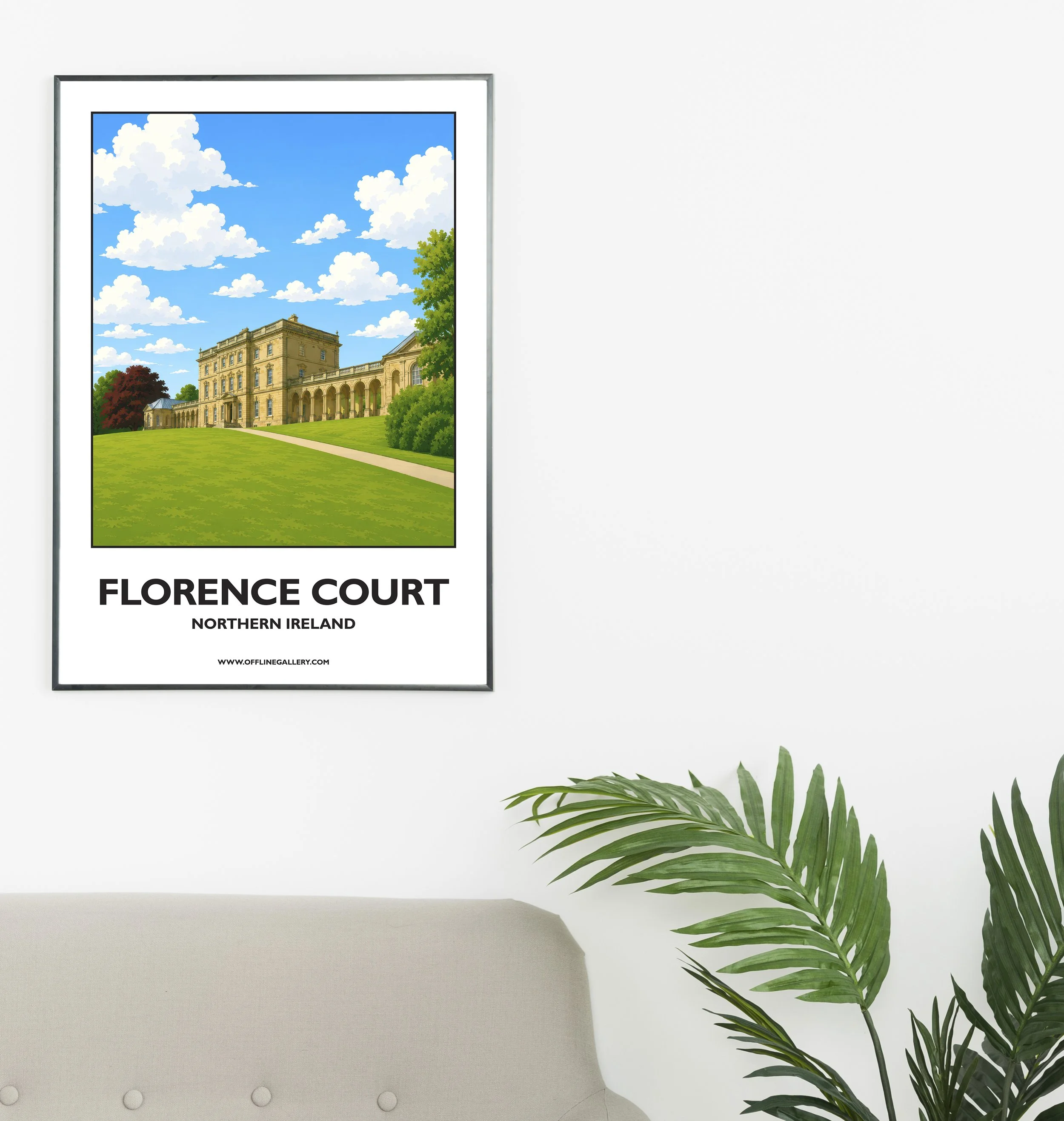 A2.1 - Beautiful poster of historic Florence Court for sale, perfect for art lovers and collectors. This artwork brings the beauty of Northern Ireland to any setting, home or office.