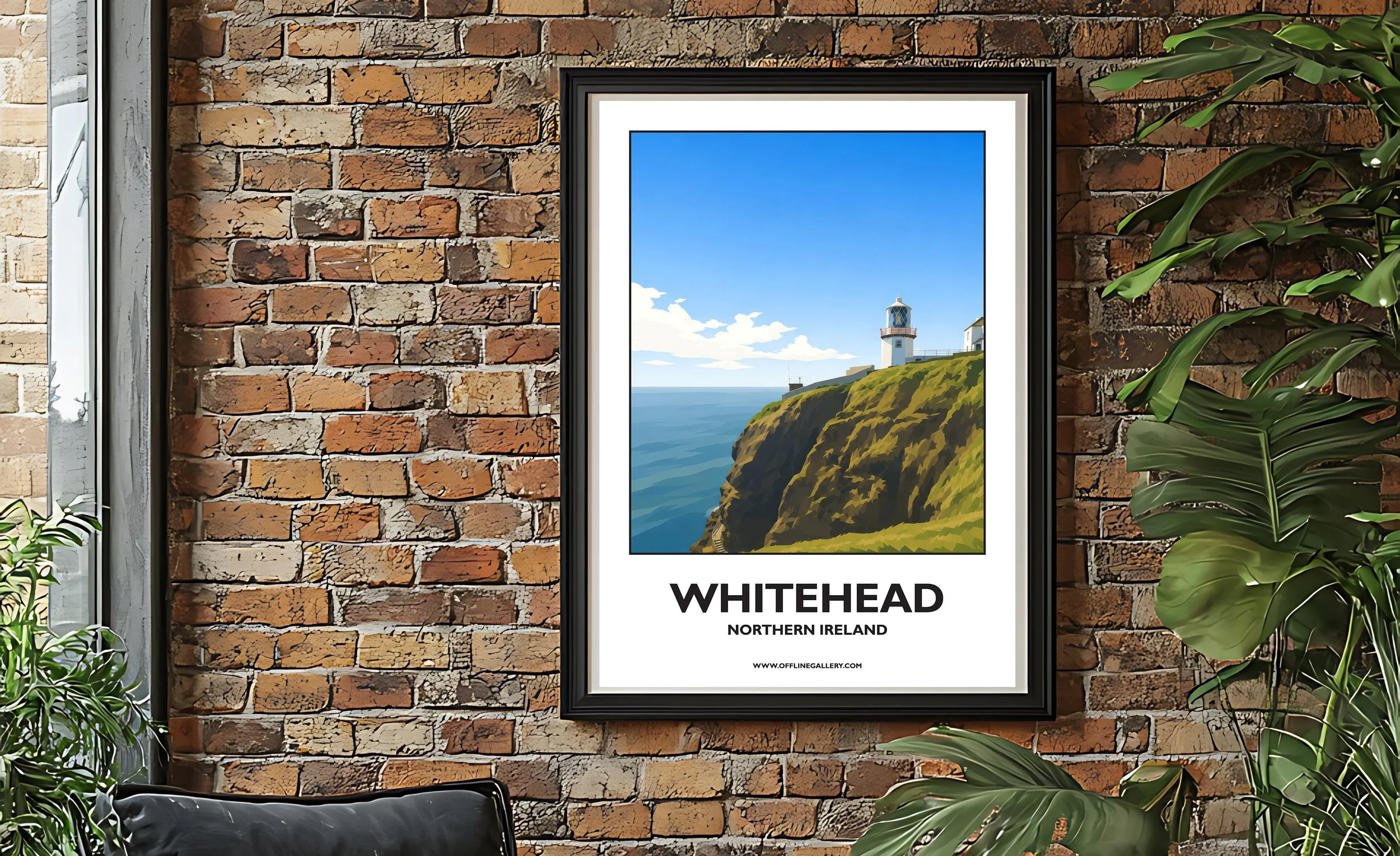 A2.2 - Stunning poster of the iconic Whitehead Lighthouse for sale, perfect for art lovers and collectors. This artwork brings the beauty of Northern Ireland to any setting, home or office.