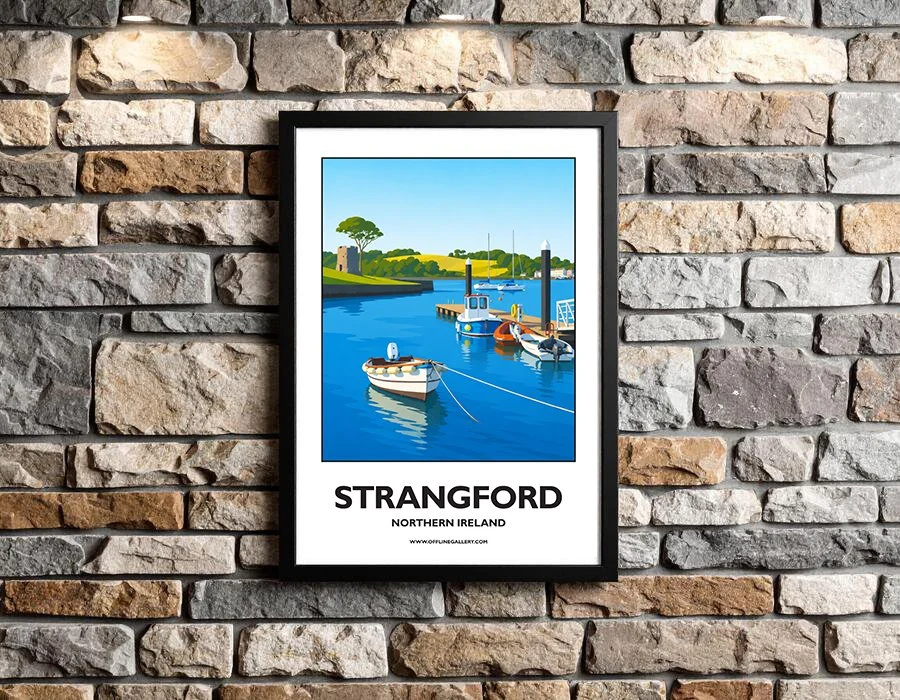 A3.2 - Stunning poster of Strangford Lough for sale, perfect for art lovers and collectors. Ideal for home or office, this artwork brings a touch of Northern Ireland's natural charm to any setting.
