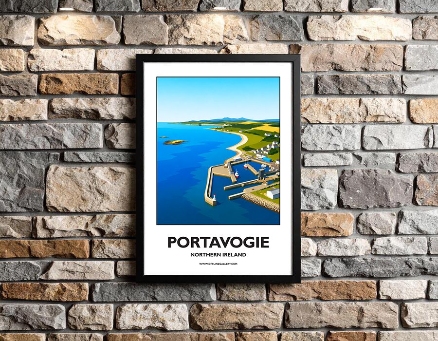 A3.2 - Stunning poster of Portavogie for sale, perfect for art lovers and collectors. Ideal for home or office, this artwork brings a touch of Northern Ireland's natural charm to any setting.