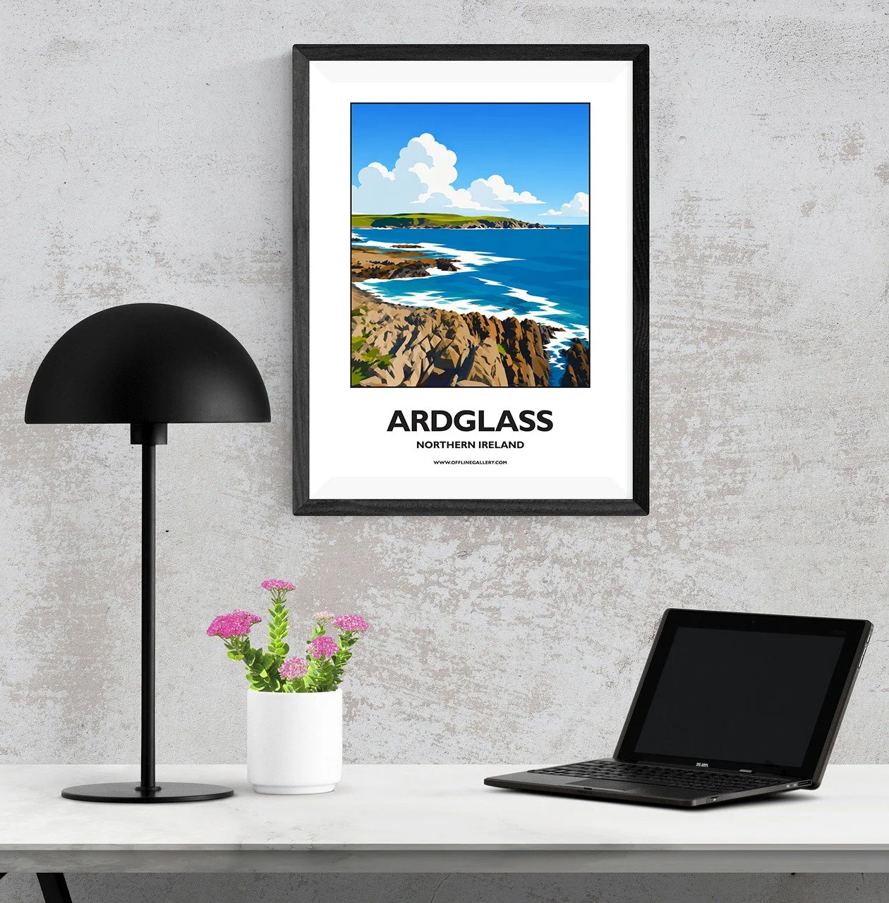A3.1 - Stunning poster of Ardglass for sale, perfect for art lovers and collectors. Ideal for home or office, this artwork brings a touch of Northern Ireland's natural charm to any setting.