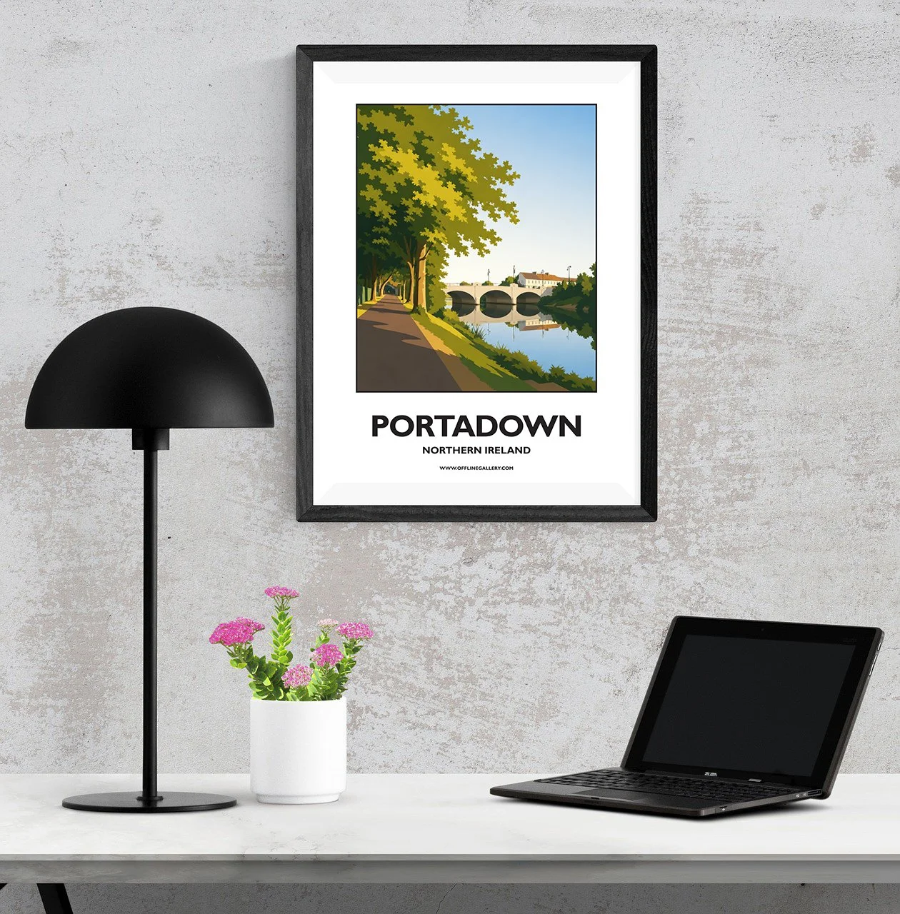 A3.1 - Stunning poster of Portadown for sale, perfect for art lovers and collectors. Ideal for home or office, this artwork brings a touch of Northern Ireland's natural charm to any setting.