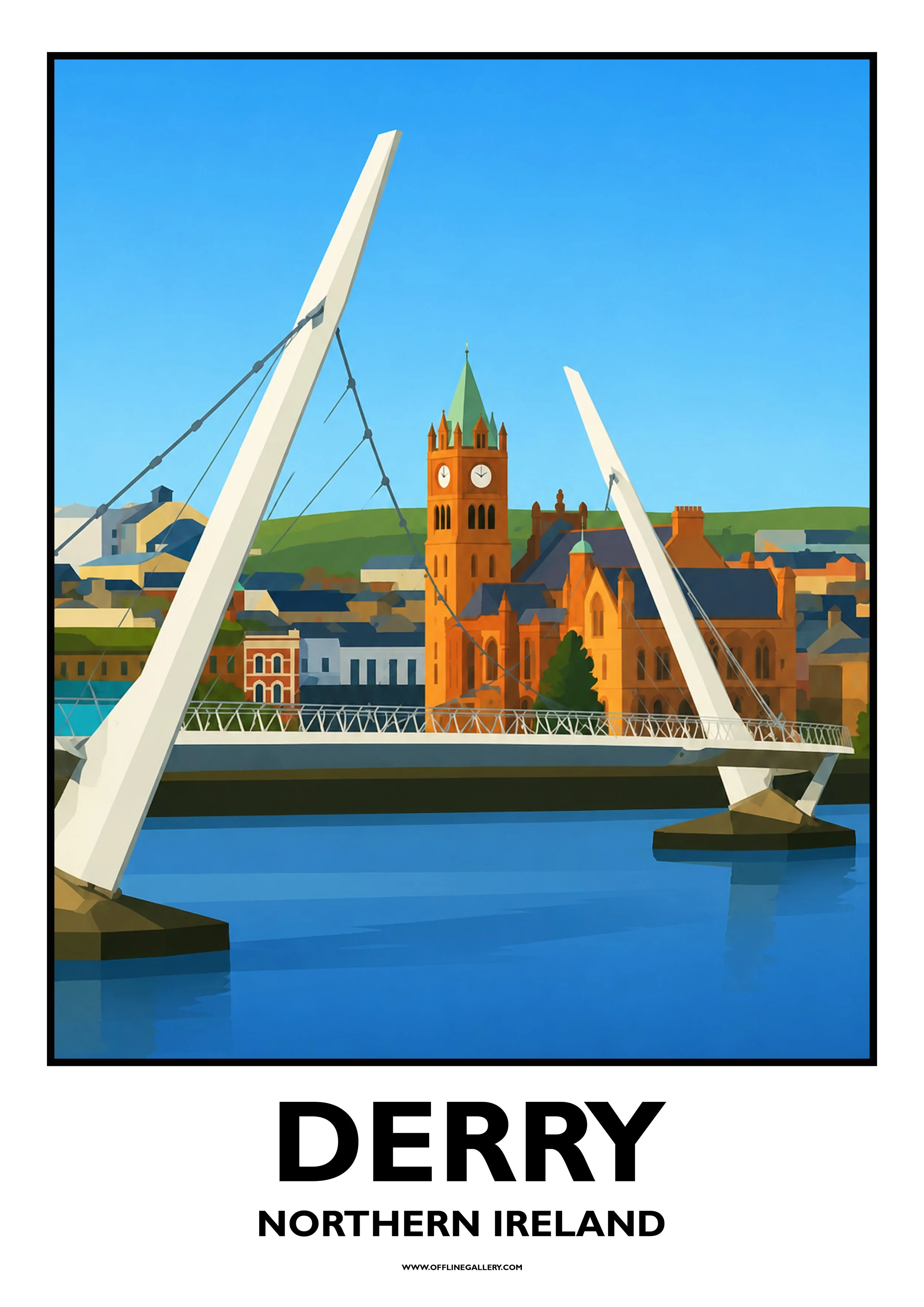  Derry - Offline Travel Poster  Prints from: £15.00 