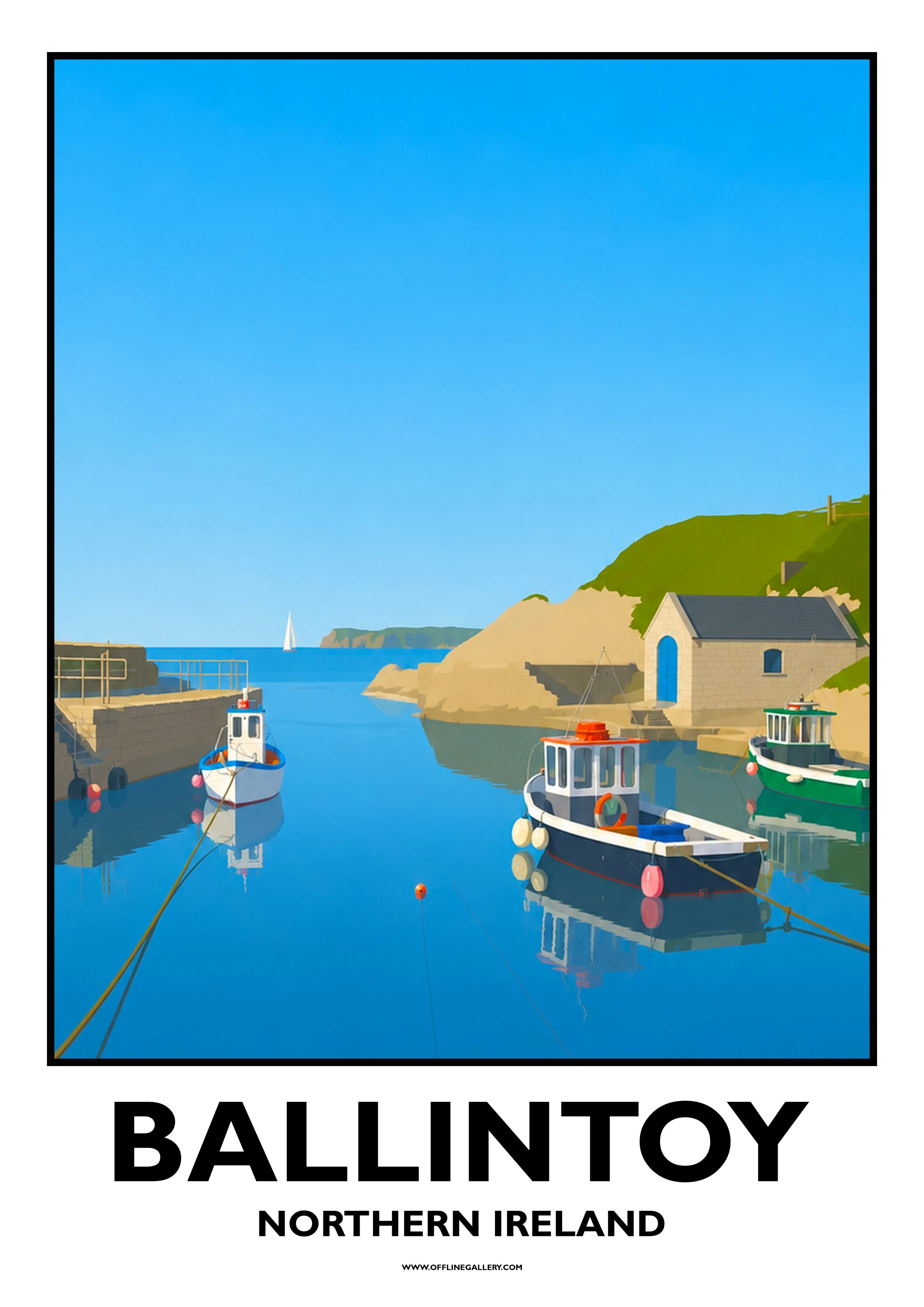  Ballintoy - Offline Travel Poster  Prints from: £15.00 