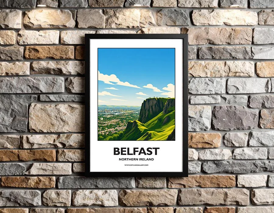 A3.2 - Stunning poster of Cave Hill, Belfast for sale, perfect for art lovers and collectors. Ideal for home or office, this artwork brings a touch of Northern Ireland's natural charm to any setting.