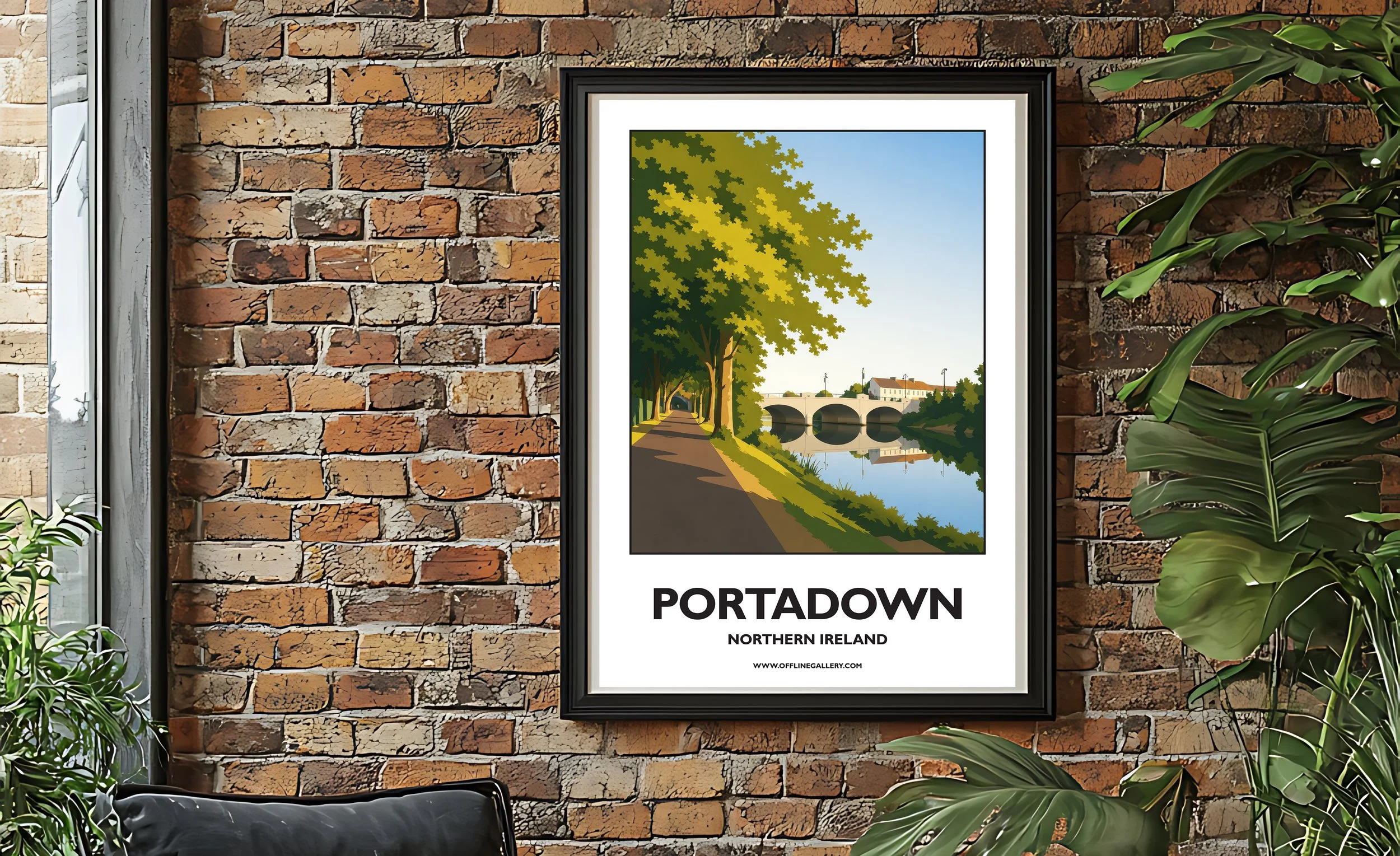 A2.2 - Stunning poster of Portadown for sale, perfect for art lovers and collectors. Ideal for home or office, this artwork brings a touch of Northern Ireland's natural charm to any setting.