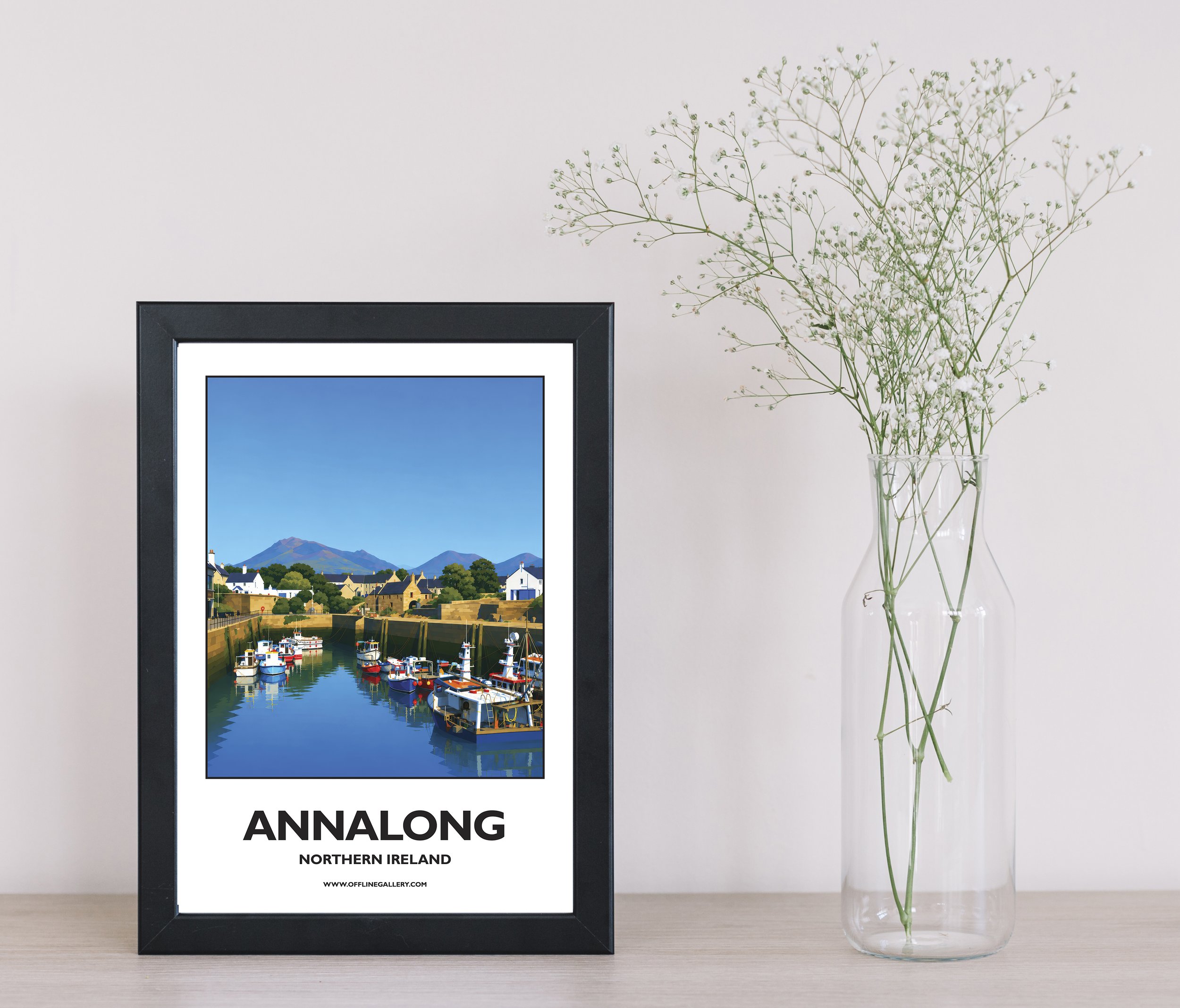 A4.1 - Stunning poster of Annalong for sale, perfect for art lovers and collectors. Ideal for home or office, this artwork brings a touch of Northern Ireland's natural charm to any setting.
