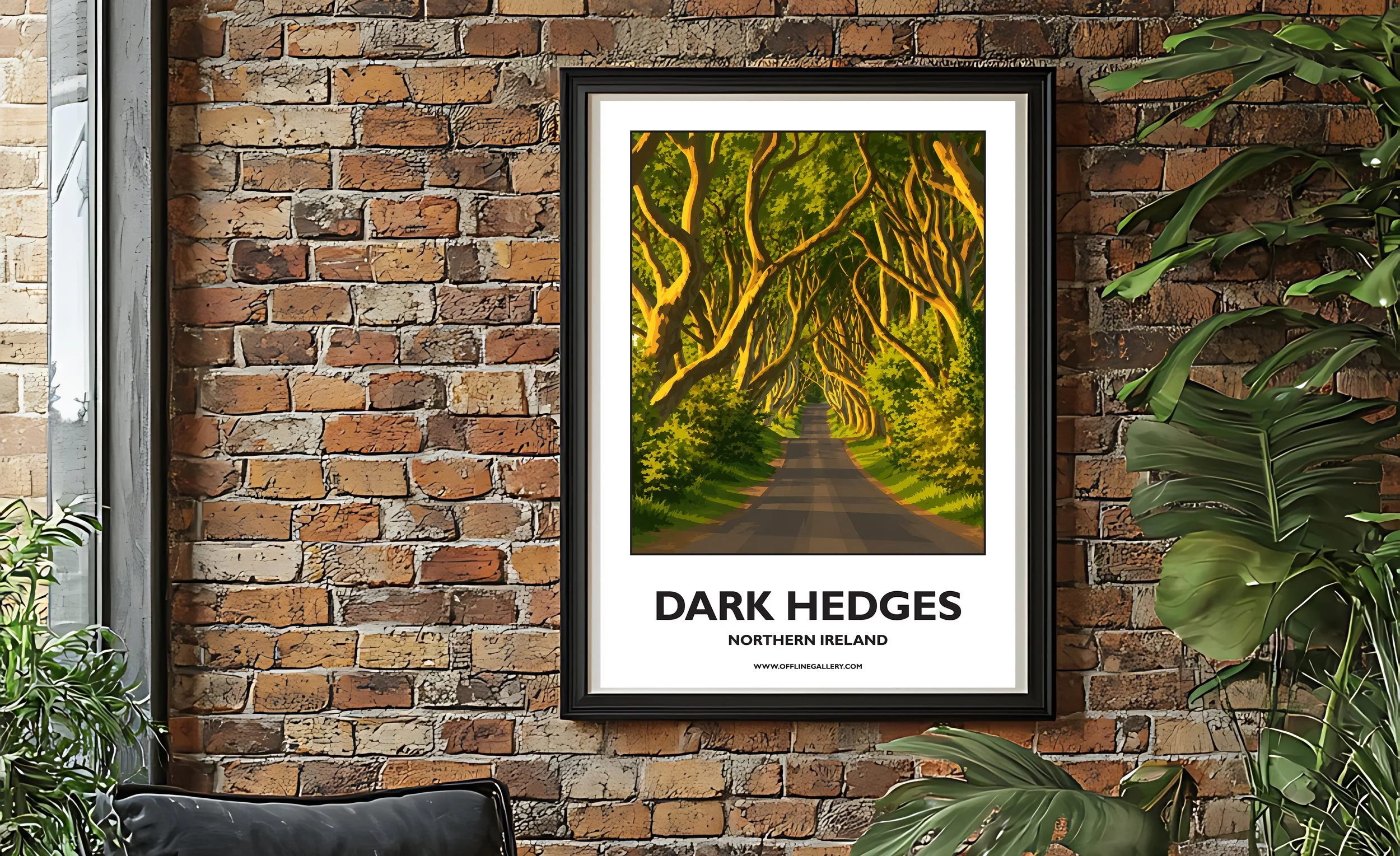 A2.2 - Stunning poster of The Dark Hedges featured in Game of Thrones for sale, perfect for art lovers and collectors. This artwork brings Northern Ireland to any setting, home or office.
