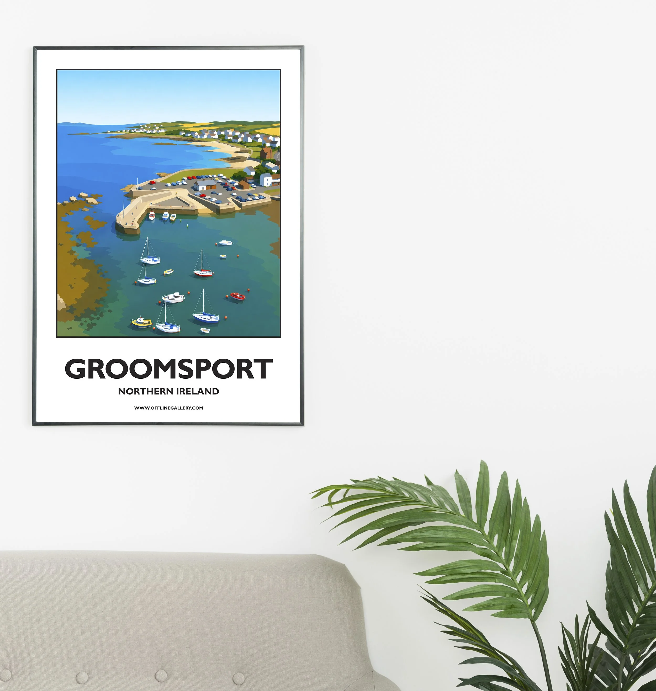 A2.1 - Stunning poster of Groomsport for sale, perfect for art lovers and collectors. Ideal for home or office, this artwork brings a touch of Northern Ireland's natural charm to any setting.
