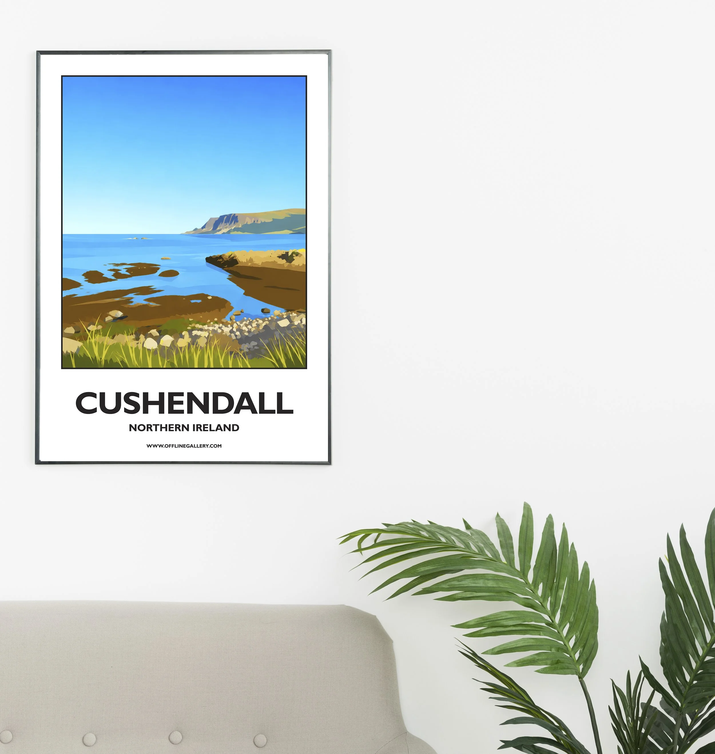 A2.1 - Stunning poster of Cushendall for sale, perfect for art lovers and collectors. Ideal for home or office, this artwork brings a touch of Northern Ireland's natural charm to any setting.
