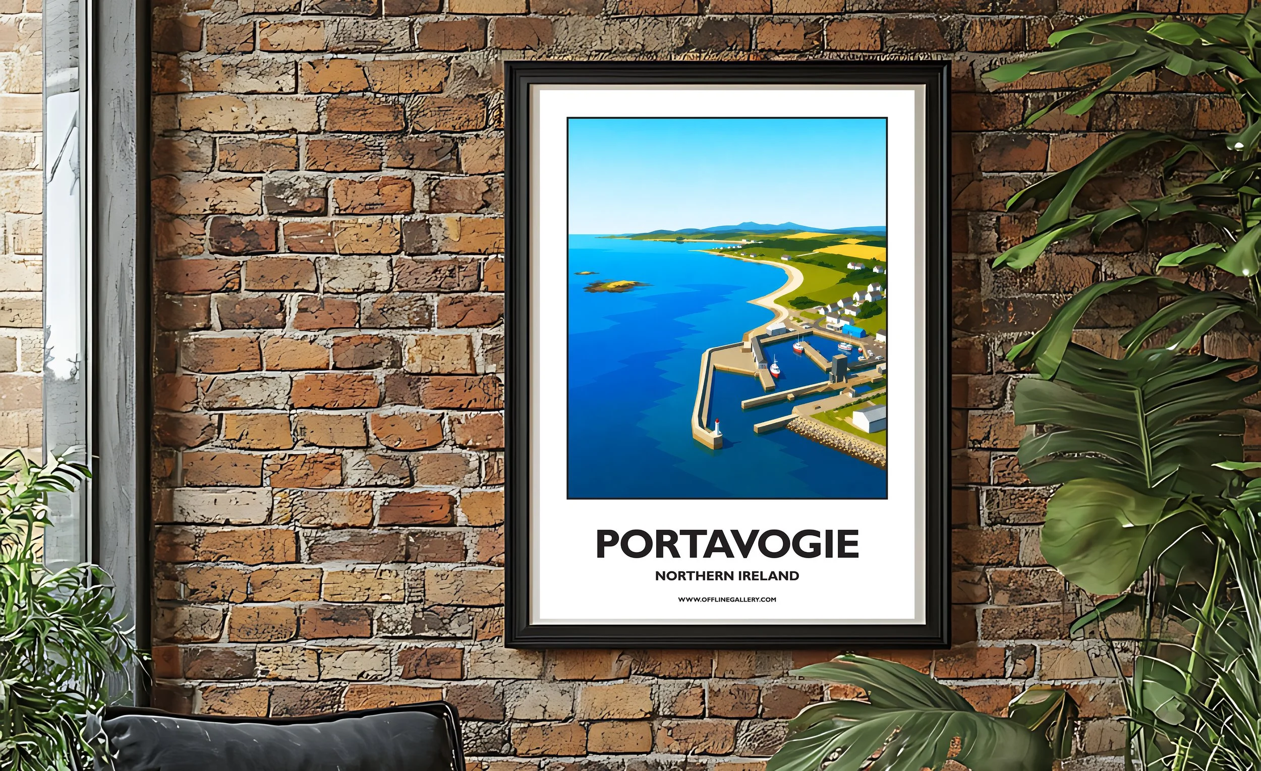 A2.2 - Stunning poster of Portavogie for sale, perfect for art lovers and collectors. Ideal for home or office, this artwork brings a touch of Northern Ireland's natural charm to any setting.