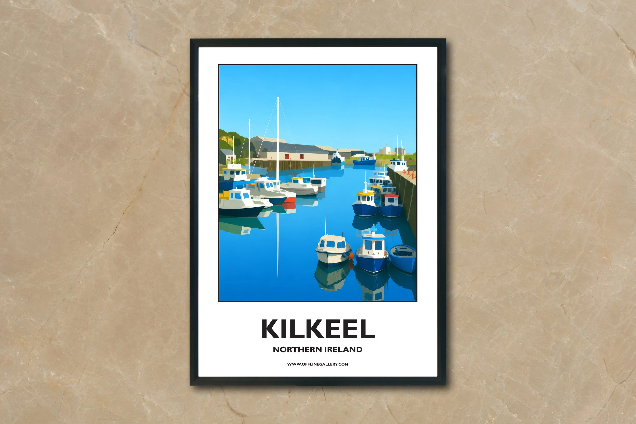 A4.2 - Stunning poster of Kilkeel for sale, perfect for art lovers and collectors. Ideal for home or office, this artwork brings a touch of Northern Ireland's natural charm to any setting.