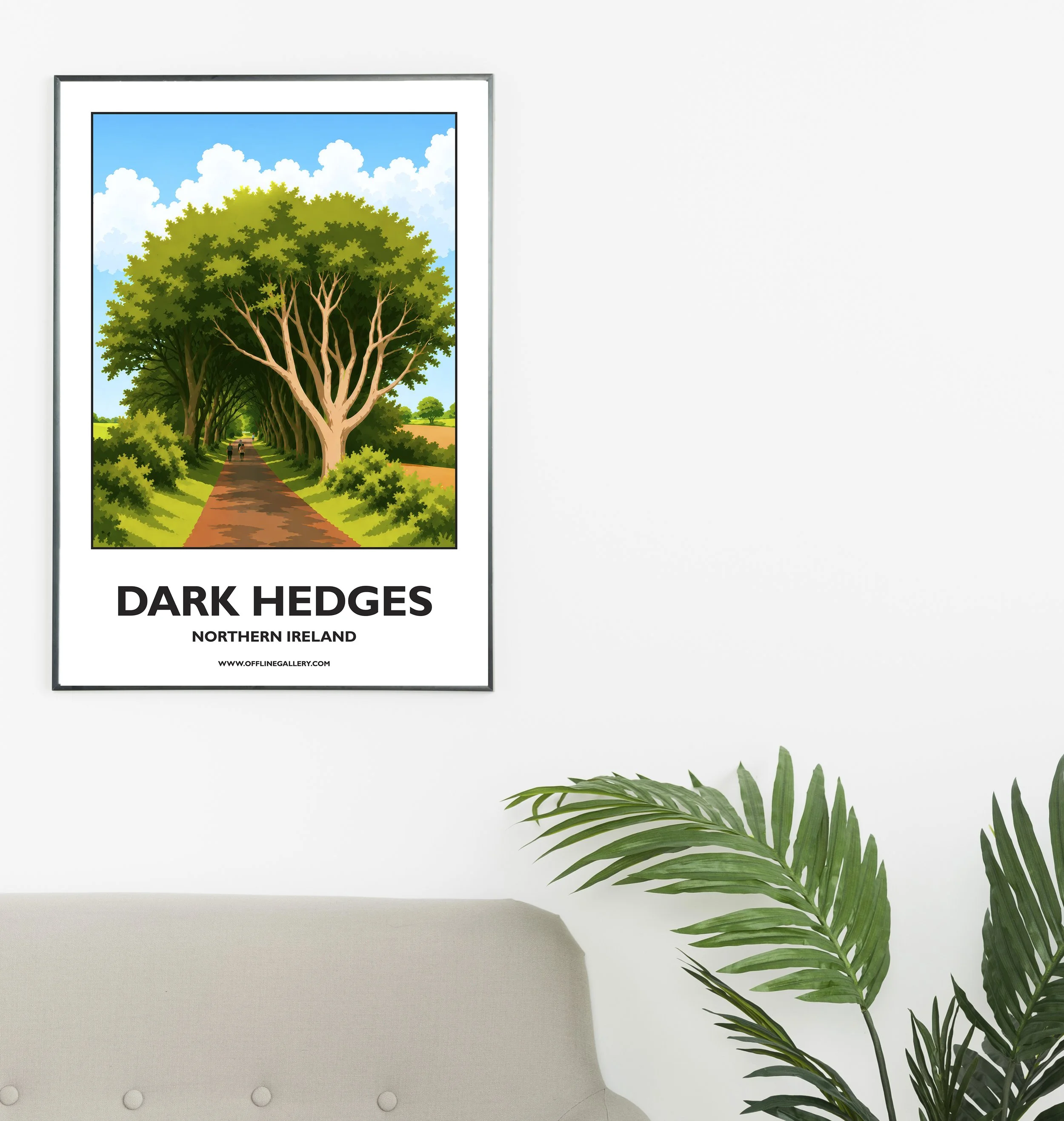 A2.1 - Stunning poster of The Dark Hedges featured in Game of Thrones for sale, perfect for art lovers and collectors. This artwork brings Northern Ireland to any setting, home or office.