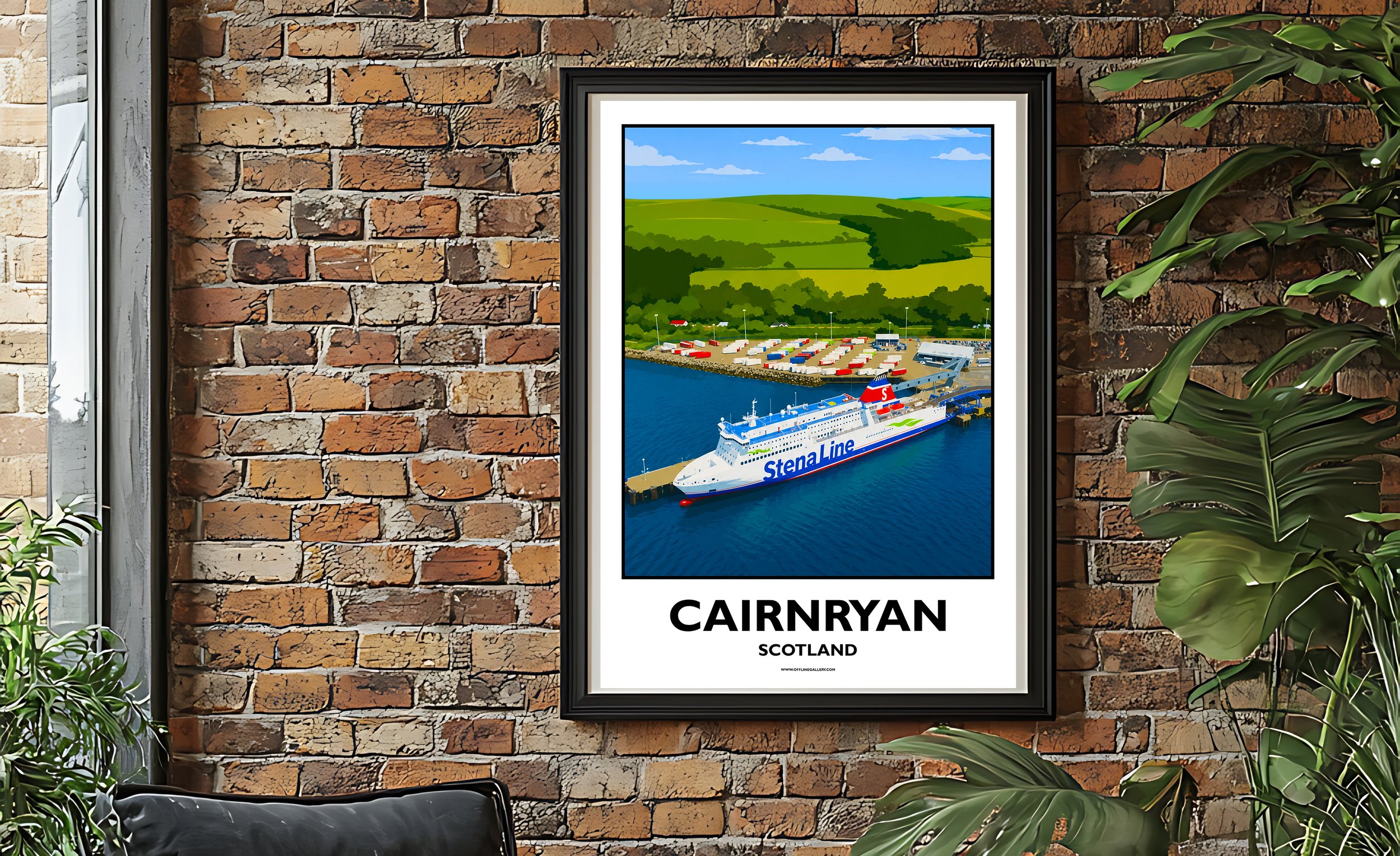 A2.2 - Stunning poster of Cairnryan Port for sale, perfect for art lovers and collectors. Ideal for home or office, this artwork brings a touch of Scotland's natural charm to any setting.