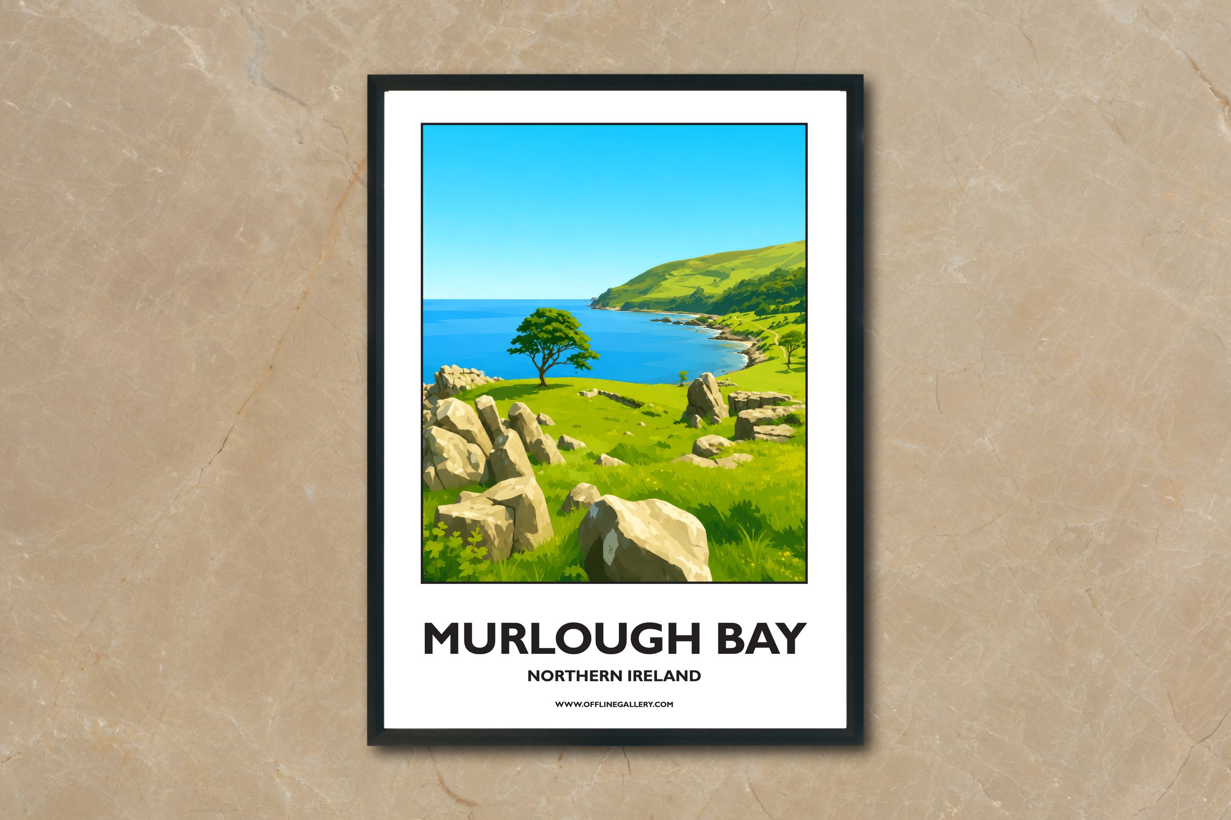 A4.2 - Stunning poster of Murlough Bay for sale, perfect for art lovers and collectors. Ideal for home or office, this artwork brings a touch of Northern Ireland's natural charm to any setting.