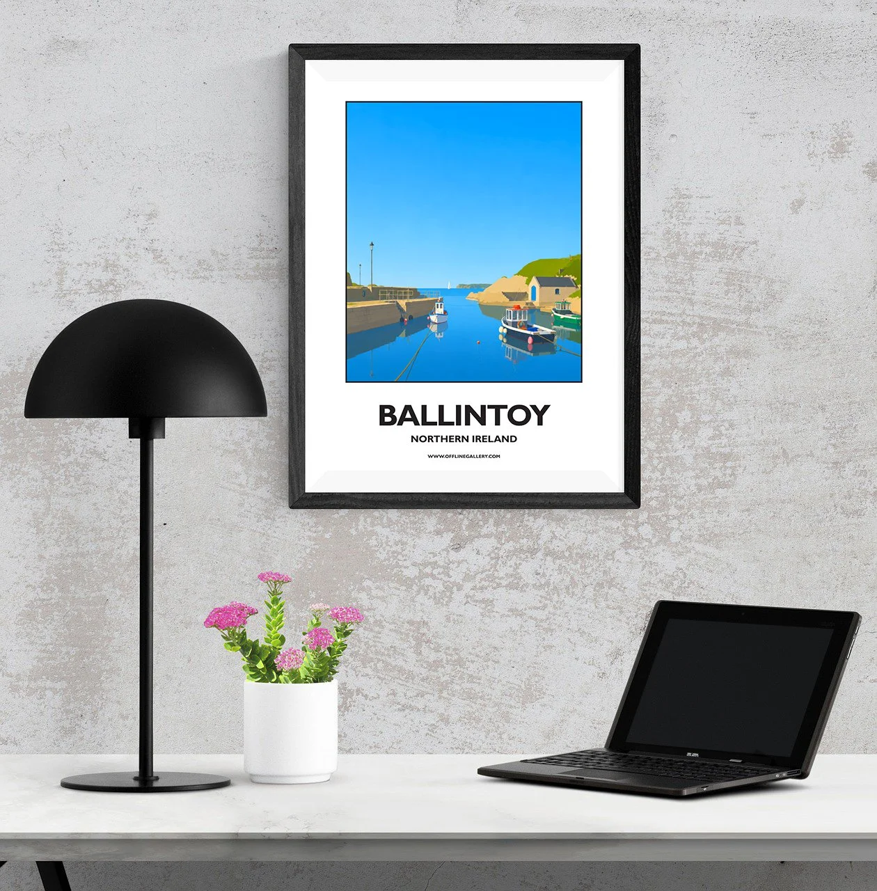 A3.1 - Stunning poster of Ballintoy for sale, perfect for art lovers and collectors. Ideal for home or office, this artwork brings a touch of Northern Ireland's natural charm to any setting.