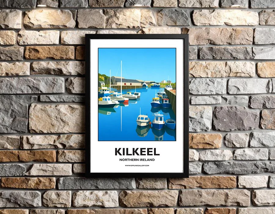 A3.2 - Stunning poster of Kilkeel for sale, perfect for art lovers and collectors. Ideal for home or office, this artwork brings a touch of Northern Ireland's natural charm to any setting.