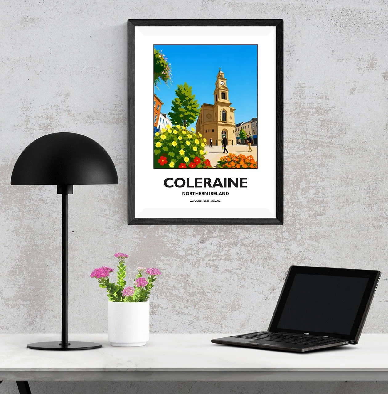 A3.1 - Stunning poster of Coleraine for sale, perfect for art lovers and collectors. Ideal for home or office, this artwork brings a touch of Northern Ireland's natural charm to any setting.