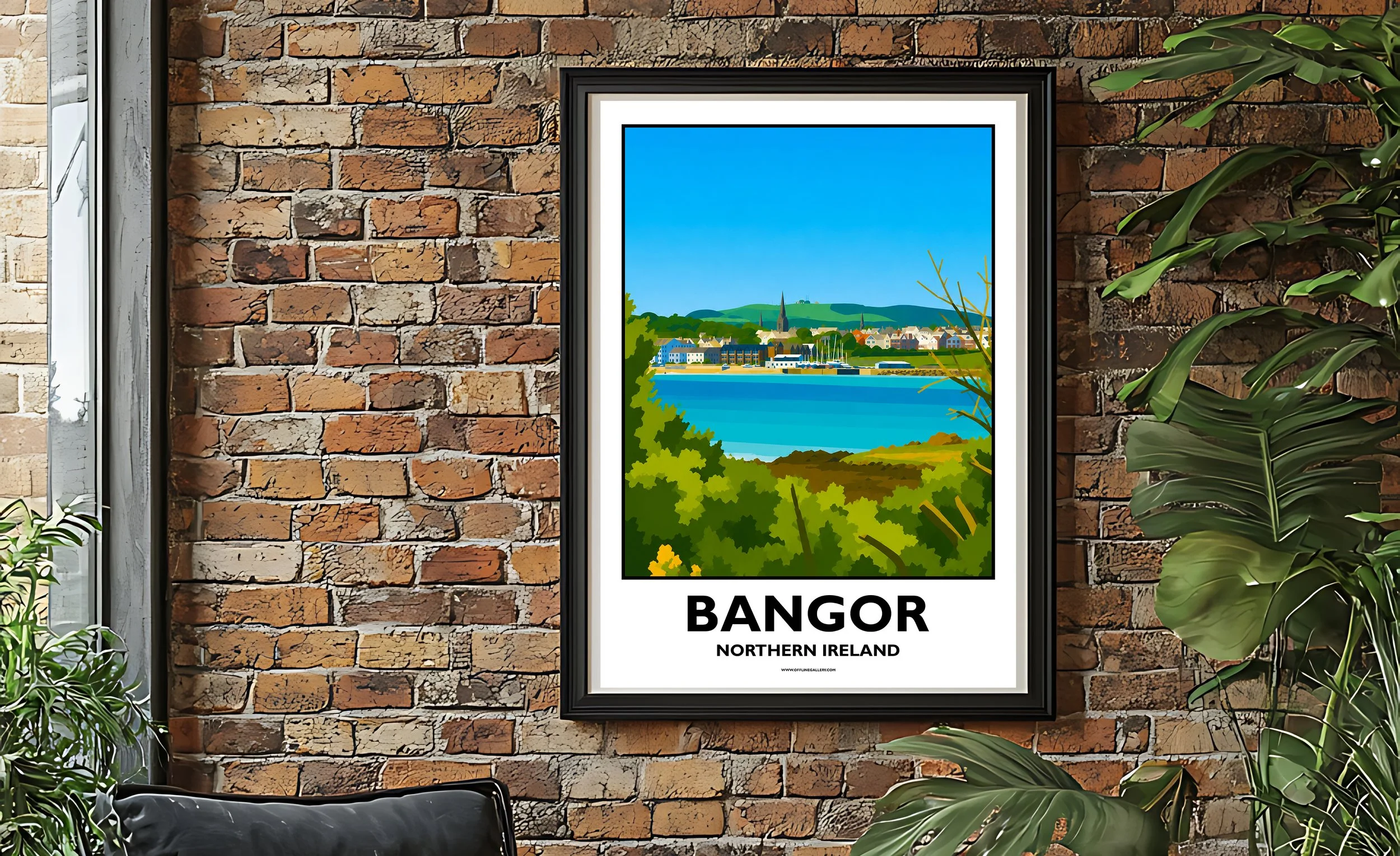 A2.2 - Stunning poster of Bangor for sale, perfect for art lovers and collectors. Ideal for home or office, this artwork brings a touch of Northern Ireland's natural charm to any setting.