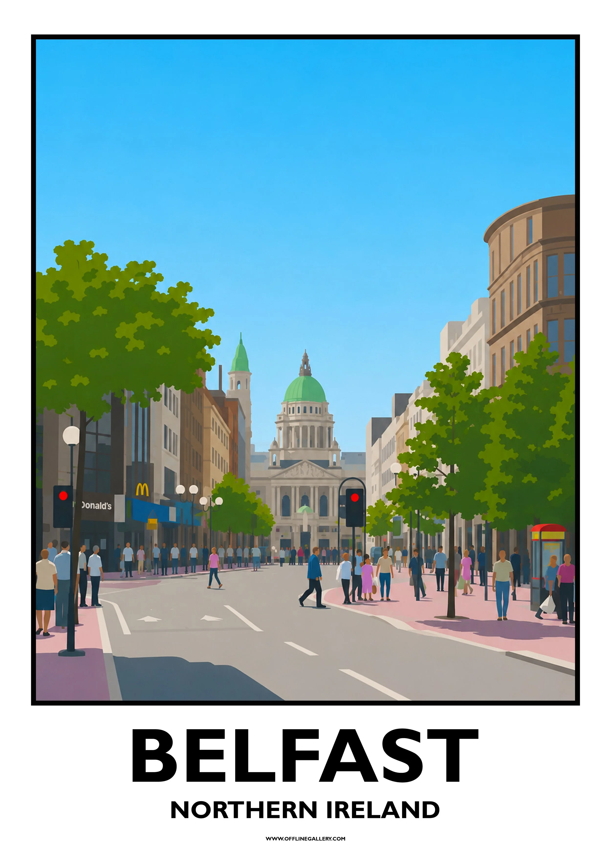  Belfast - 3 - Offline Travel Poster  Prints from: £15.00 