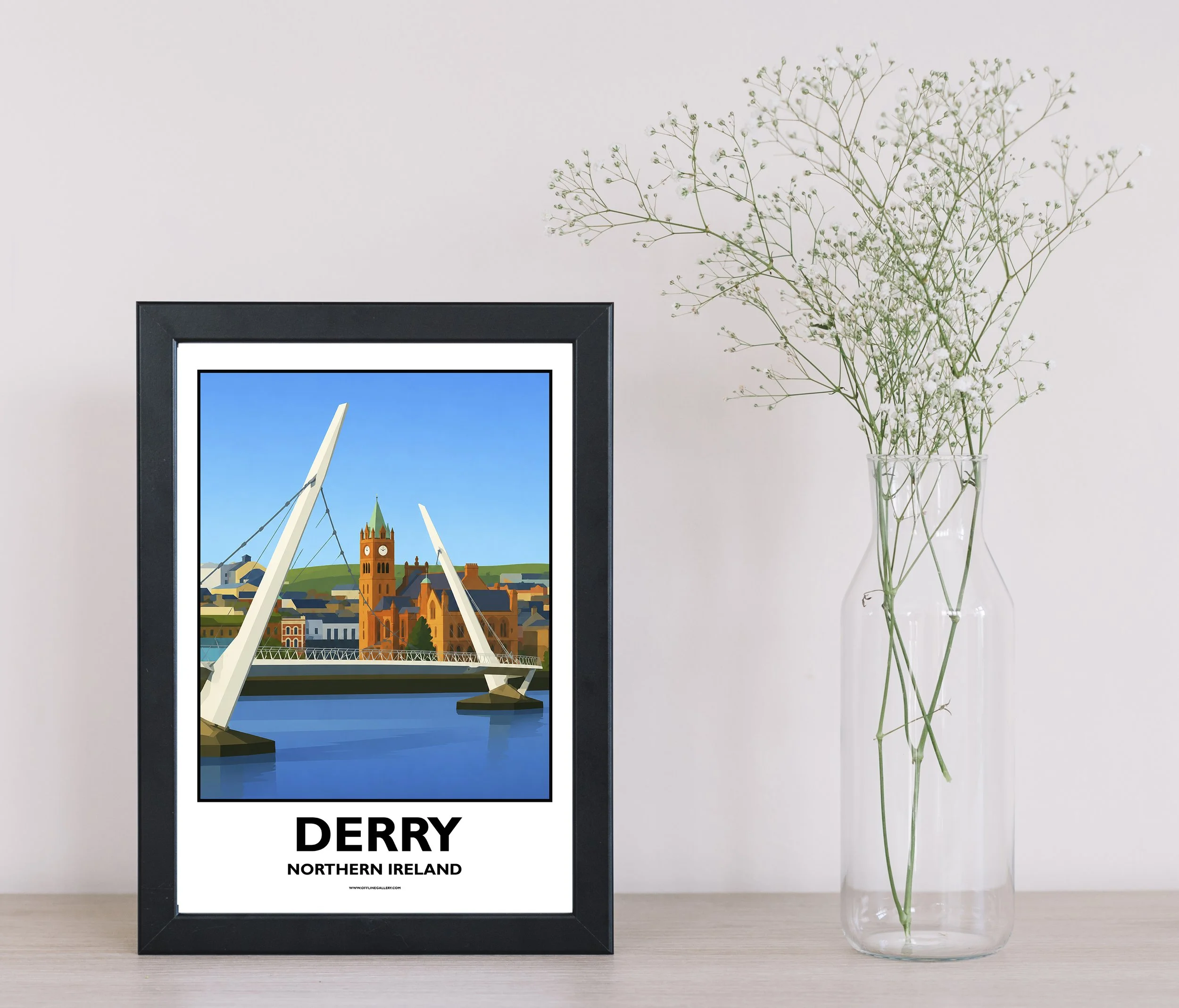 A4.1 - Stunning poster of Derry for sale, perfect for art lovers and collectors. Ideal for home or office, this artwork brings a touch of Northern Ireland's natural charm to any setting.
