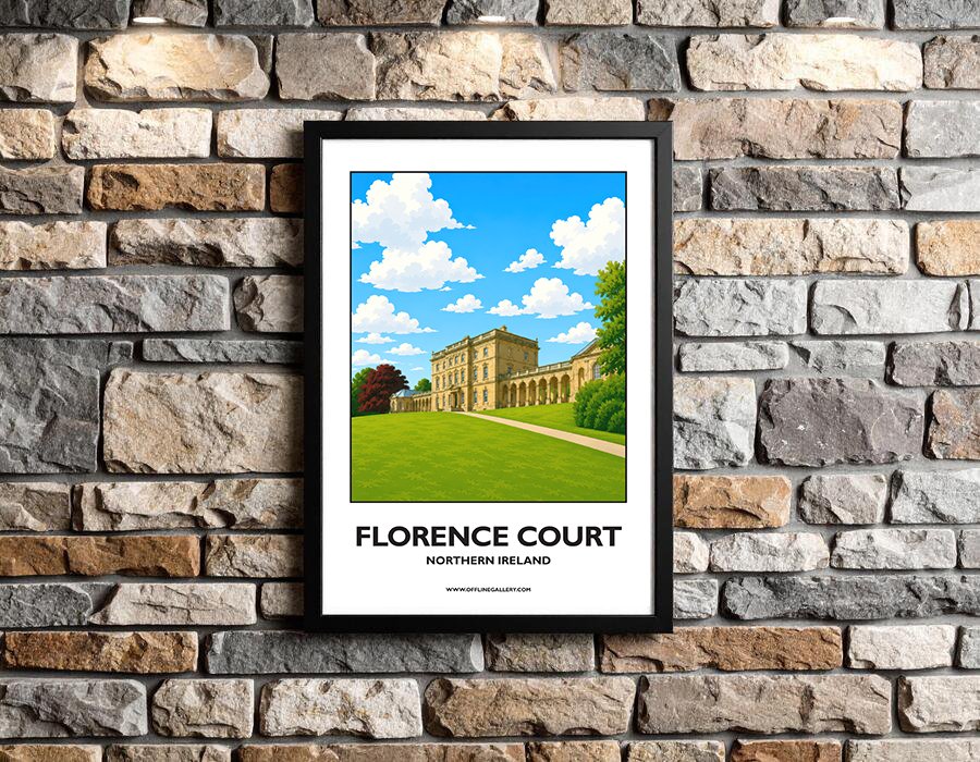 A3.2 - Beautiful poster of historic Florence Court for sale, perfect for art lovers and collectors. This artwork brings the beauty of Northern Ireland to any setting, home or office.