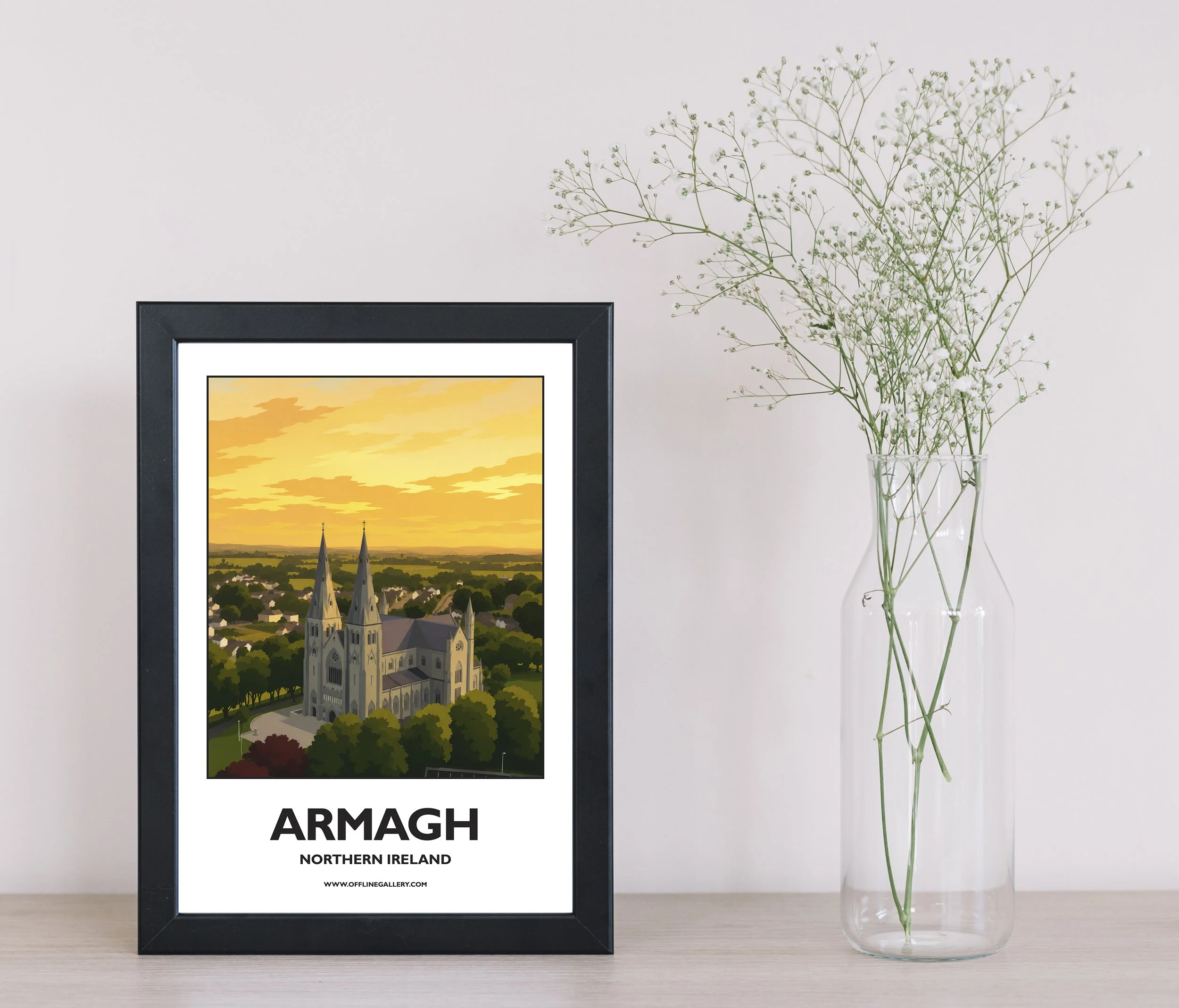 A4.1 - Stunning poster of Armagh for sale, perfect for art lovers and collectors. Ideal for home or office, this artwork brings a touch of Northern Ireland's natural charm to any setting.
