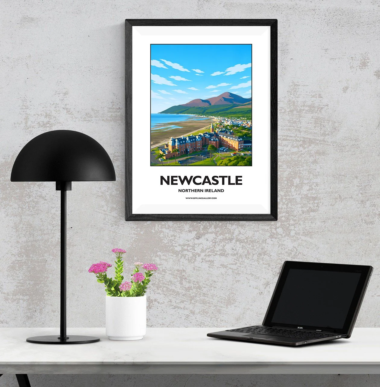 A3.1 - Stunning poster of the Newcastle coast for sale, perfect for art lovers and collectors. Ideal for home or office, this artwork brings a touch of Northern Ireland's natural charm to any setting.