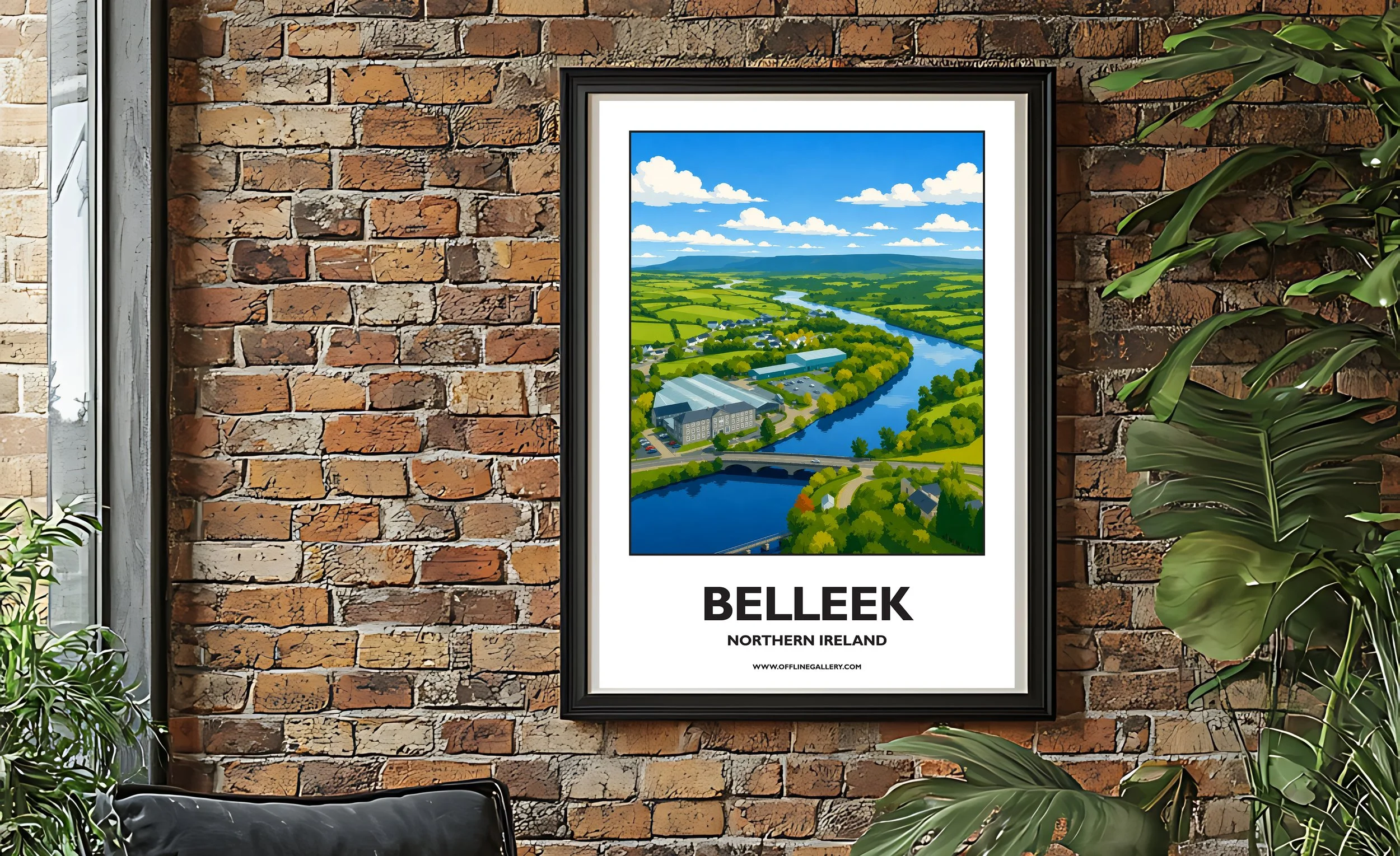 A2.2- Stunning poster of Belleek for sale, perfect for art lovers and collectors. Ideal for home or office, this artwork brings a touch of Northern Ireland's natural charm to any setting.