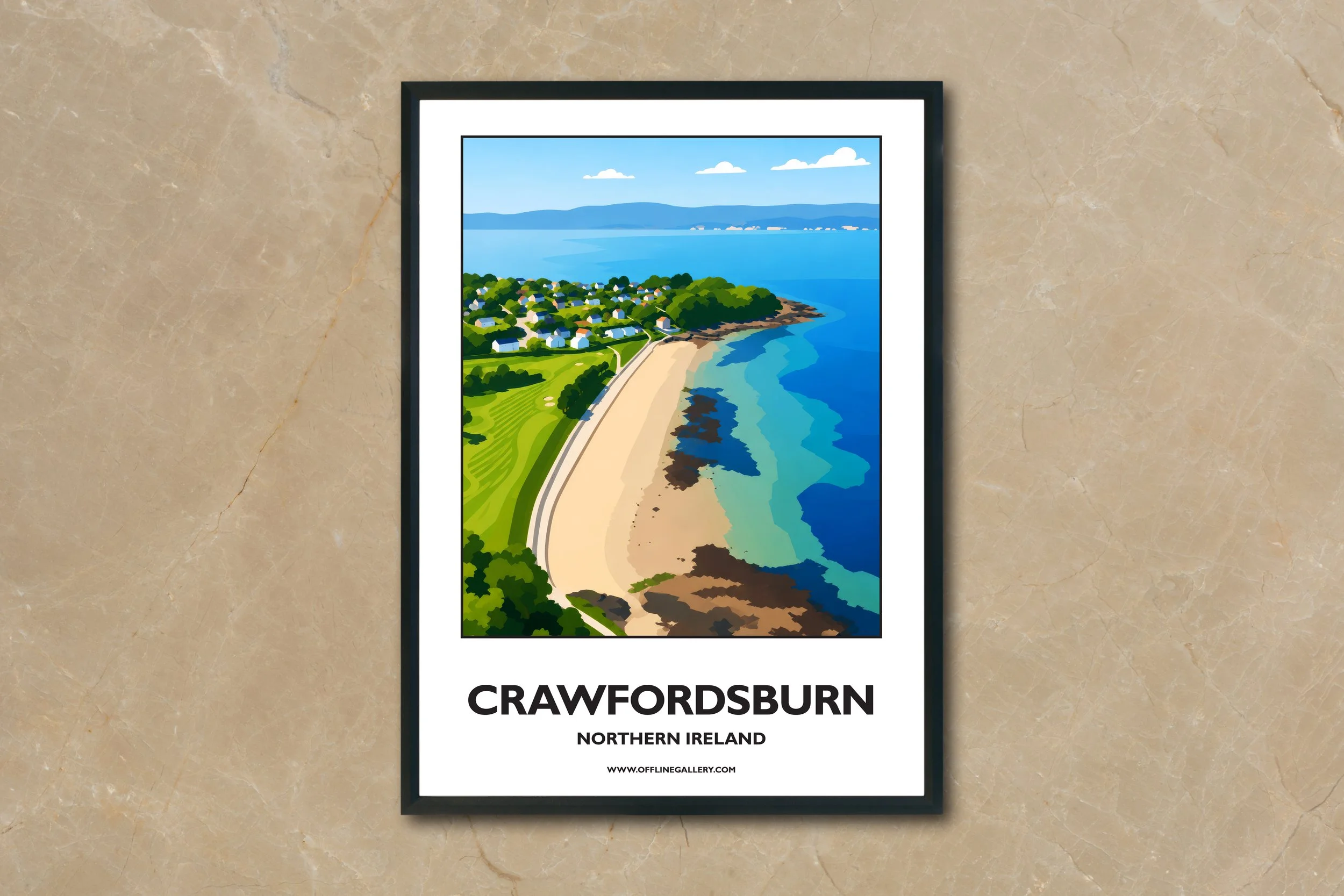 A4.2 - Stunning poster of Crawfordsburn for sale, perfect for art lovers and collectors. Ideal for home or office, this artwork brings a touch of Northern Ireland's natural charm to any setting.