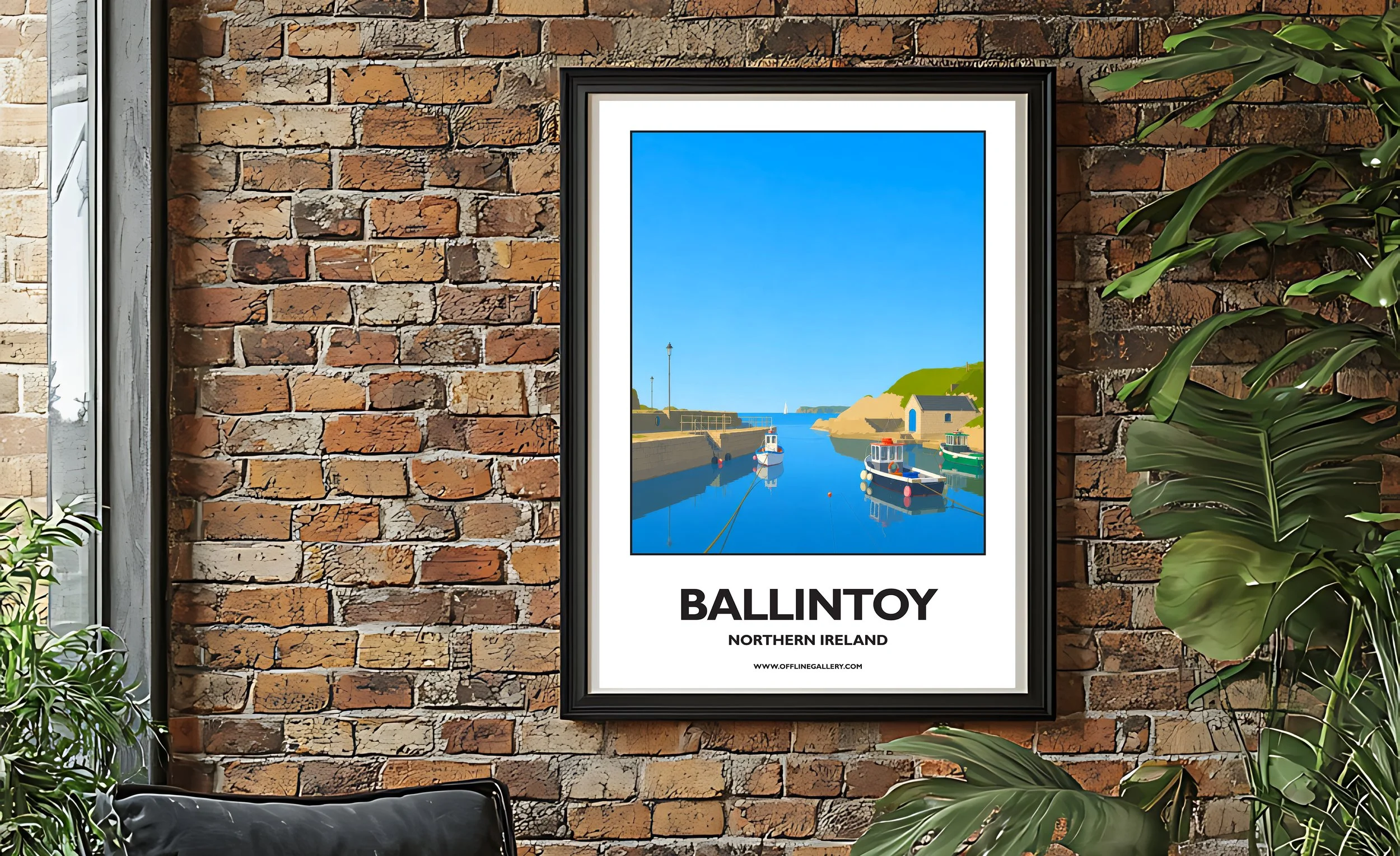 A2.2 - Stunning poster of Ballintoy for sale, perfect for art lovers and collectors. Ideal for home or office, this artwork brings a touch of Northern Ireland's natural charm to any setting.