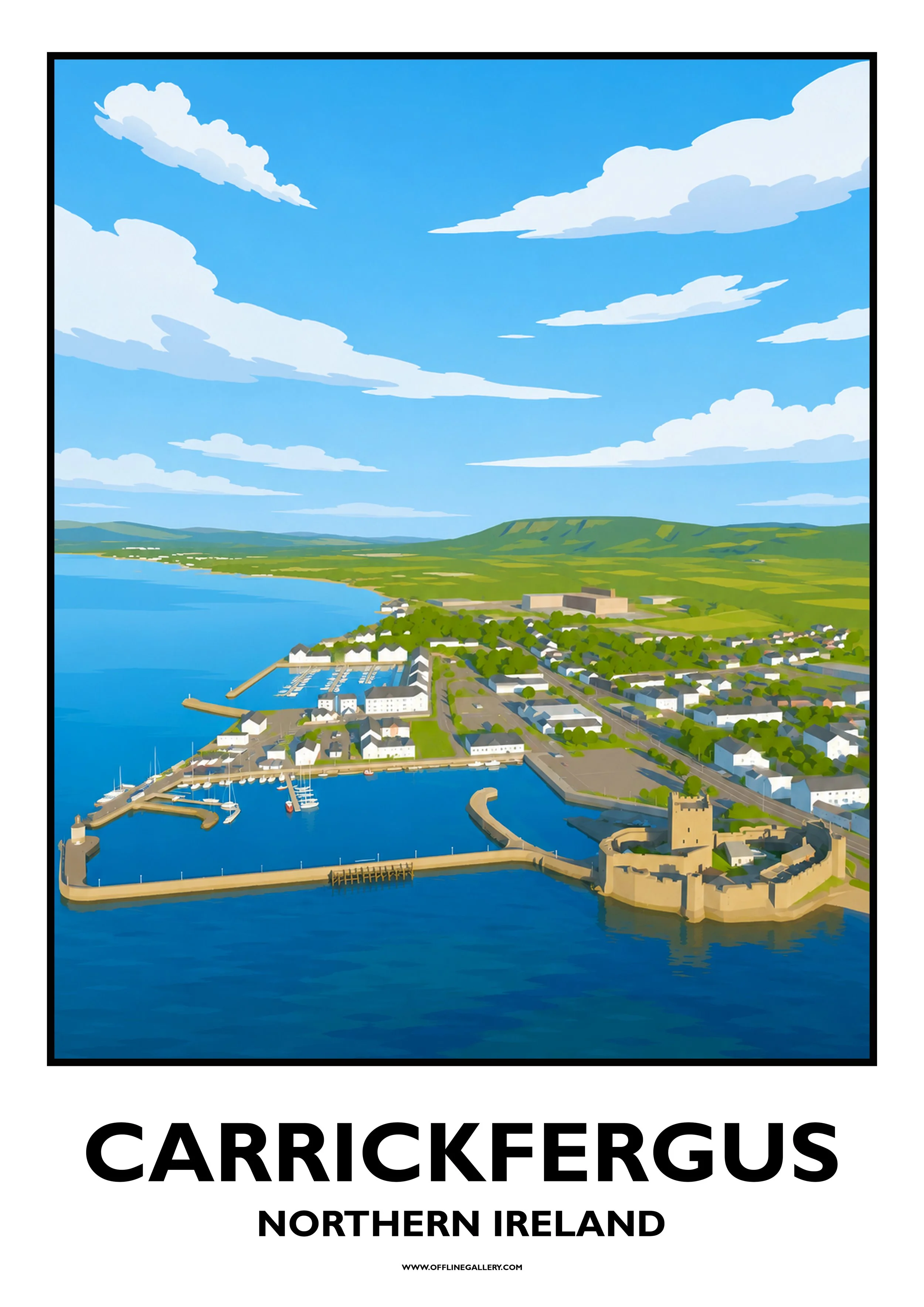  Carrickfergus - Offline Travel Poster  Prints from: £15.00 