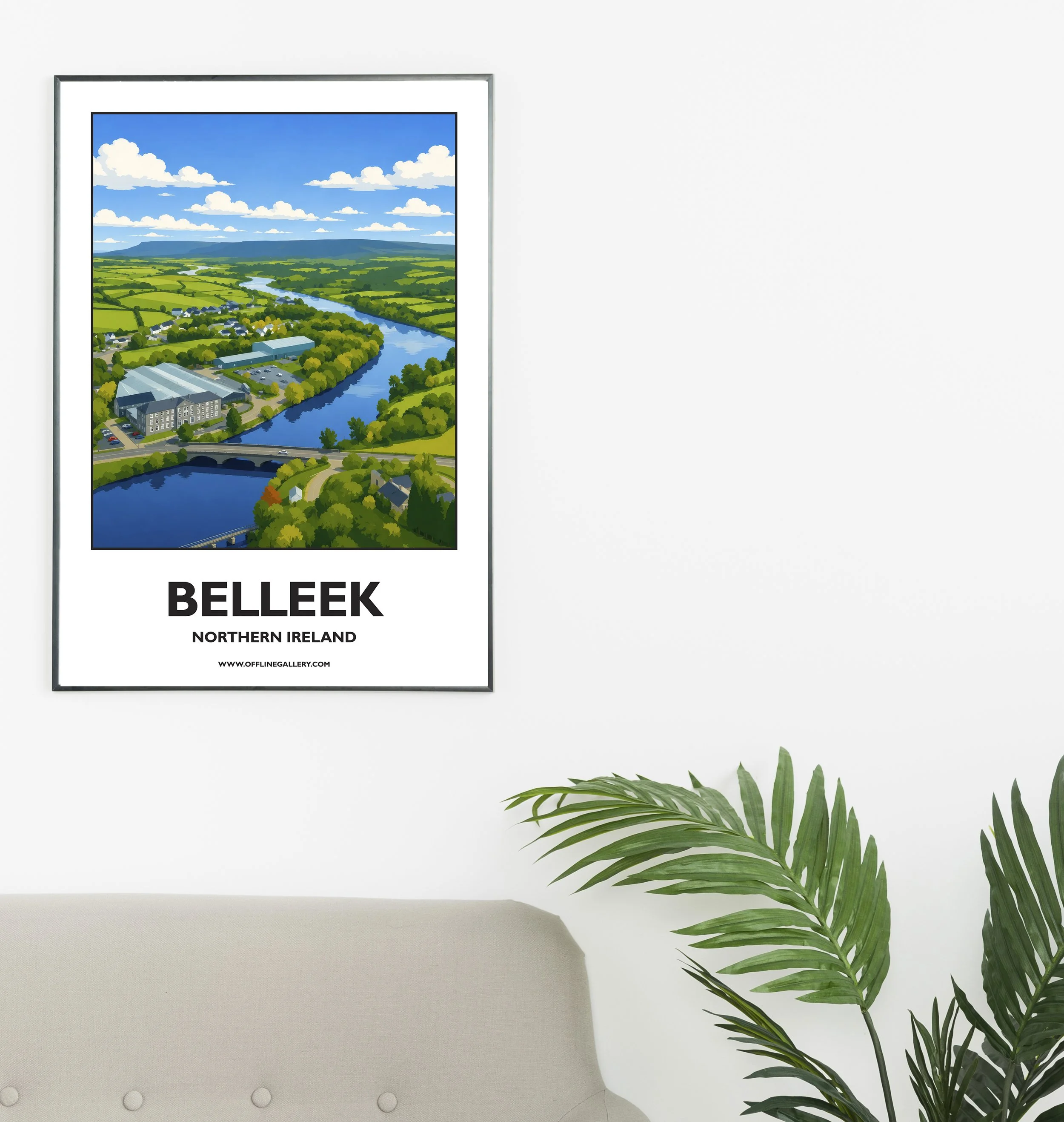 A2.1- Stunning poster of Belleek for sale, perfect for art lovers and collectors. Ideal for home or office, this artwork brings a touch of Northern Ireland's natural charm to any setting.