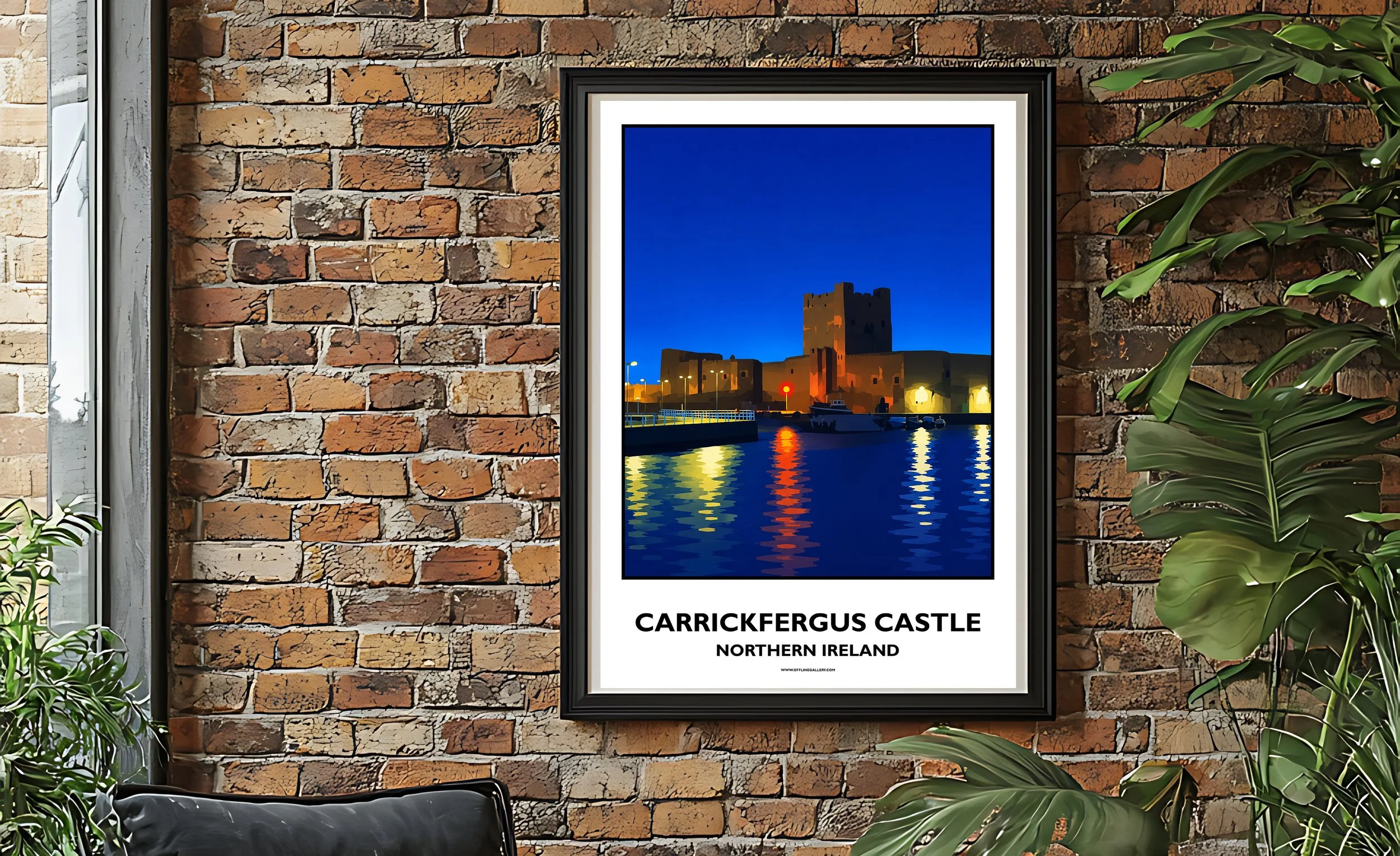 A2.2 - Stunning poster of Carrickfergus Castle for sale, perfect for art lovers and collectors. Ideal for home or office, this artwork brings Northern Ireland's natural charm to any setting.