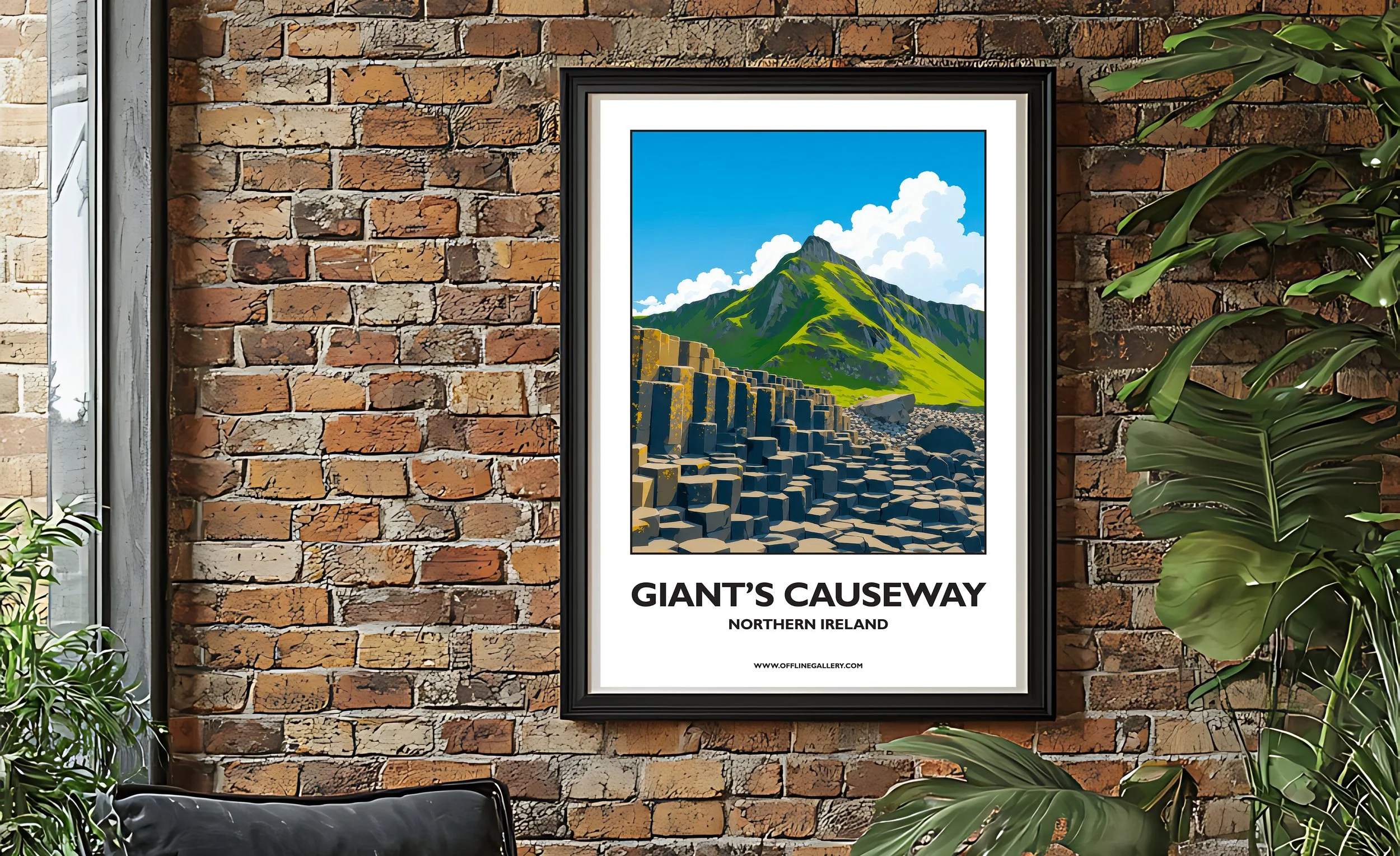 A2.2 - Stunning poster of the iconic Giants Causeway in Antrim for sale, perfect for art lovers and collectors. This artwork brings Northern Ireland to any setting, home or office.