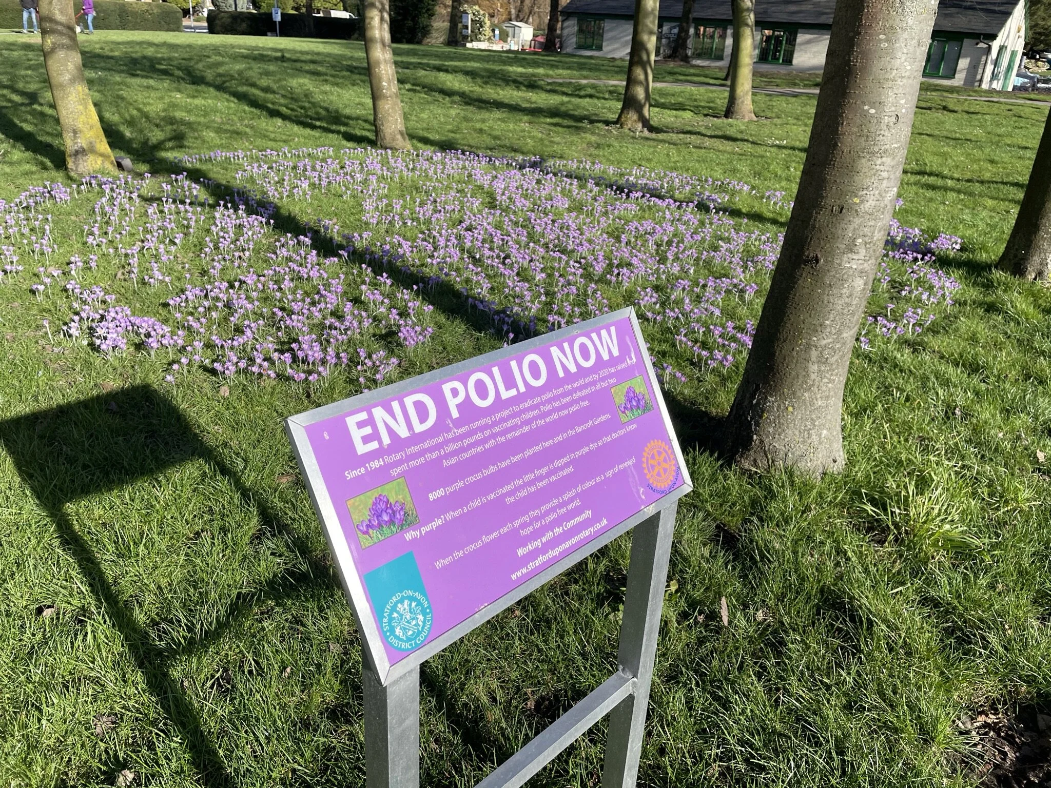 The End Polio Now sign has been erected