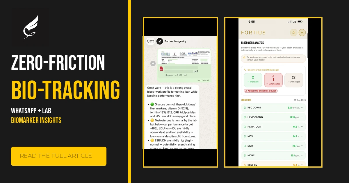 Zero-Friction Bio-Tracking: How WhatsApp &amp; Lab Biomarker Analysis Power Executive Transformations