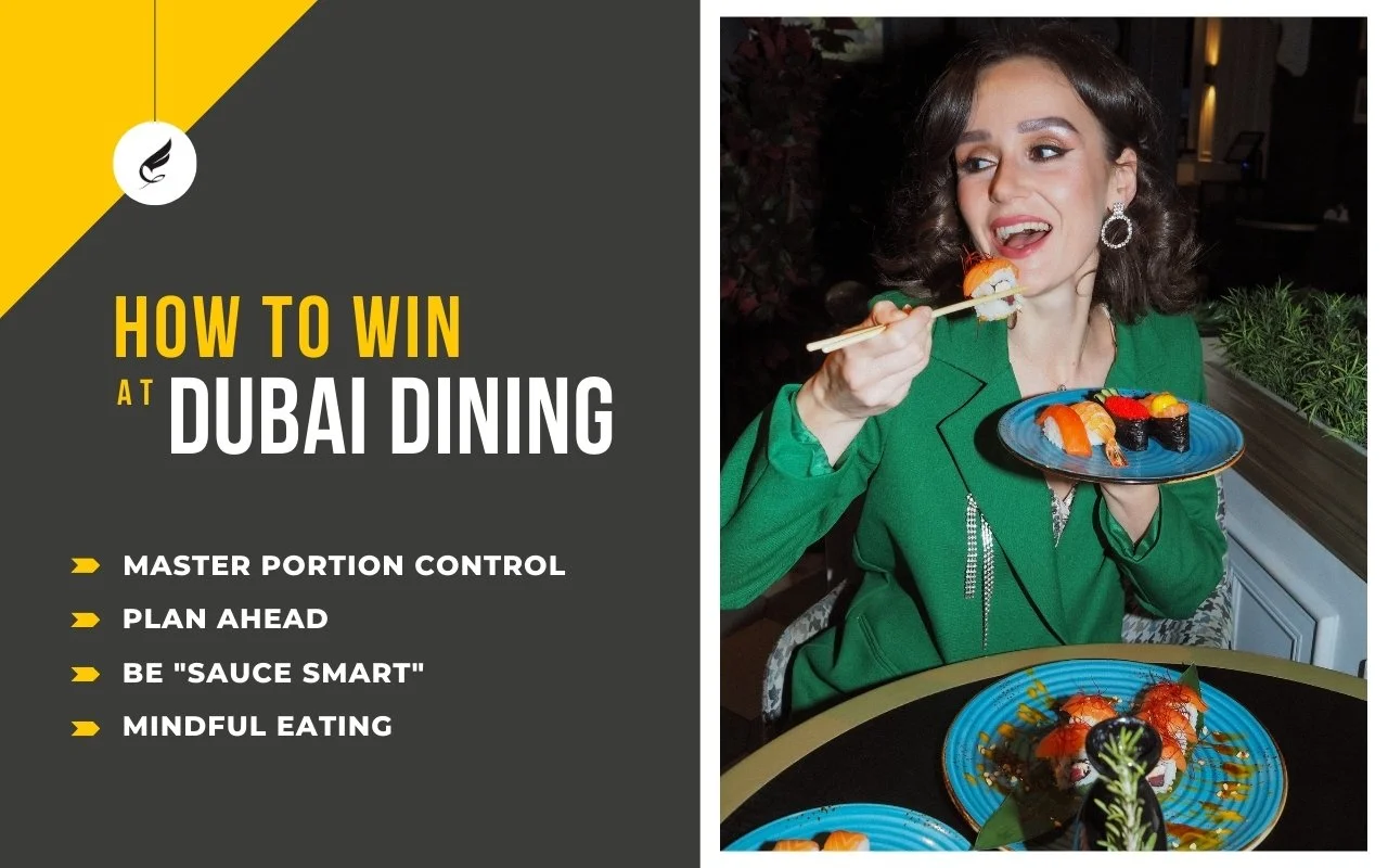 Golden rules for healthy dining out in Dubai while maintaining fitness goals.