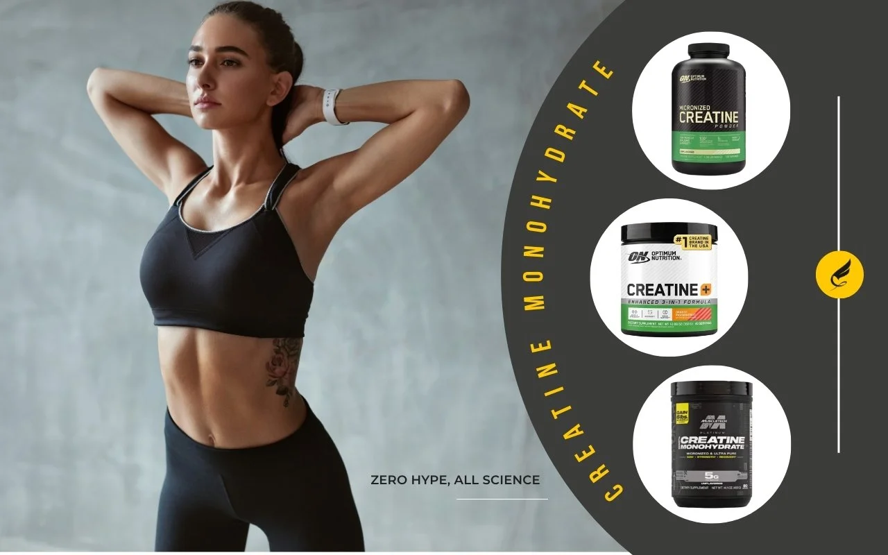 Science-backed creatine monohydrate supplement for muscle mass growth and post-workout recovery.