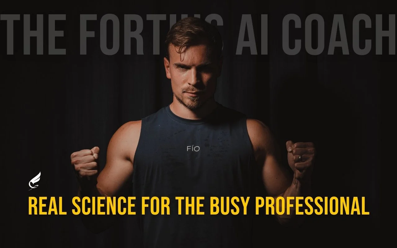 Fortius AI online fitness coach for busy professionals in Dubai offering science-based strength training and personalized holistic health.