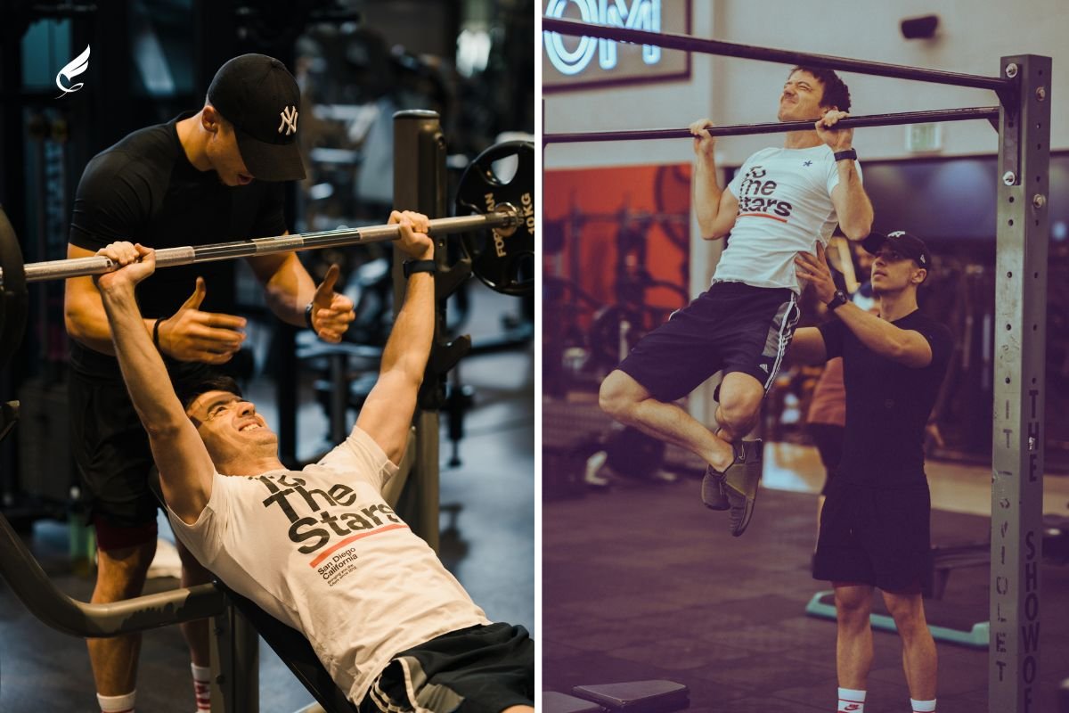 Client performing exercises in the gym with the guidance of Dubai's best personal trainers!