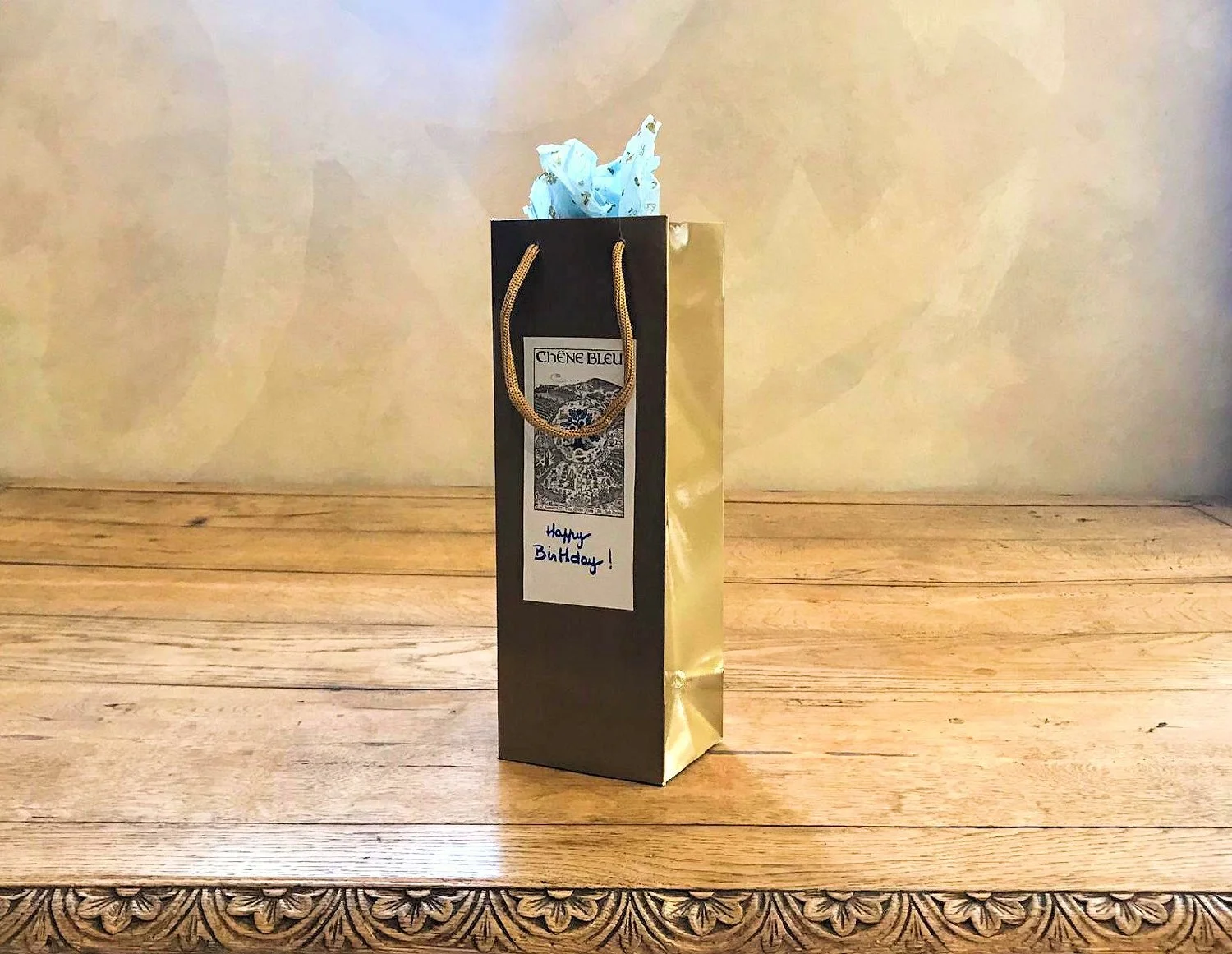 Sac doré personnalisé / Personalized Gold Gift Bag